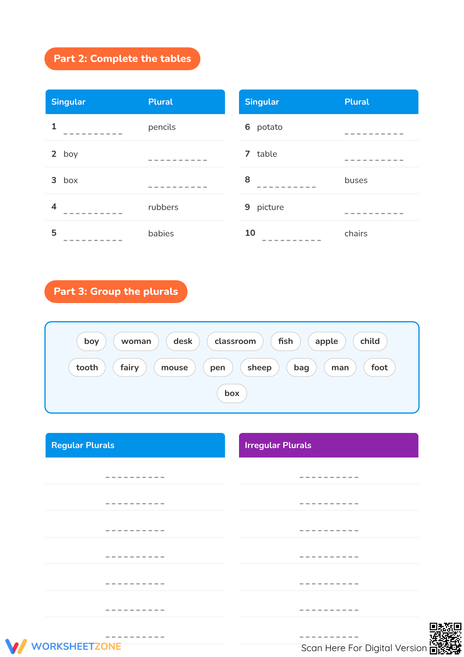 Essential Printable: Irregular Plural Nouns Gr 5-7 - Page 2