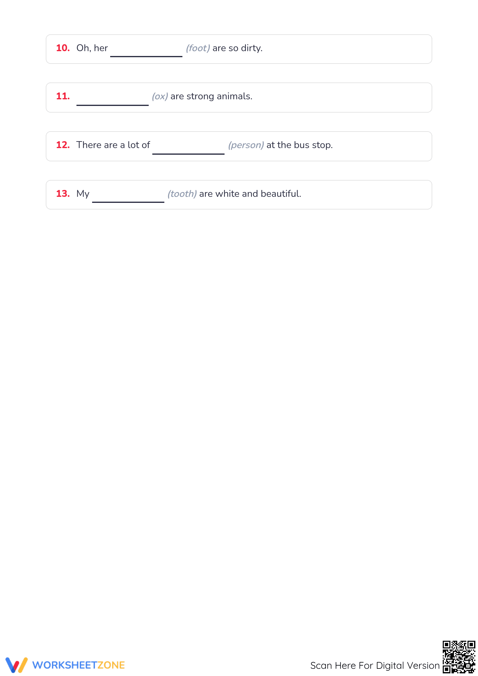 Grade 4 Irregular Plurals — Printable No-Prep Worksheet - Page 2