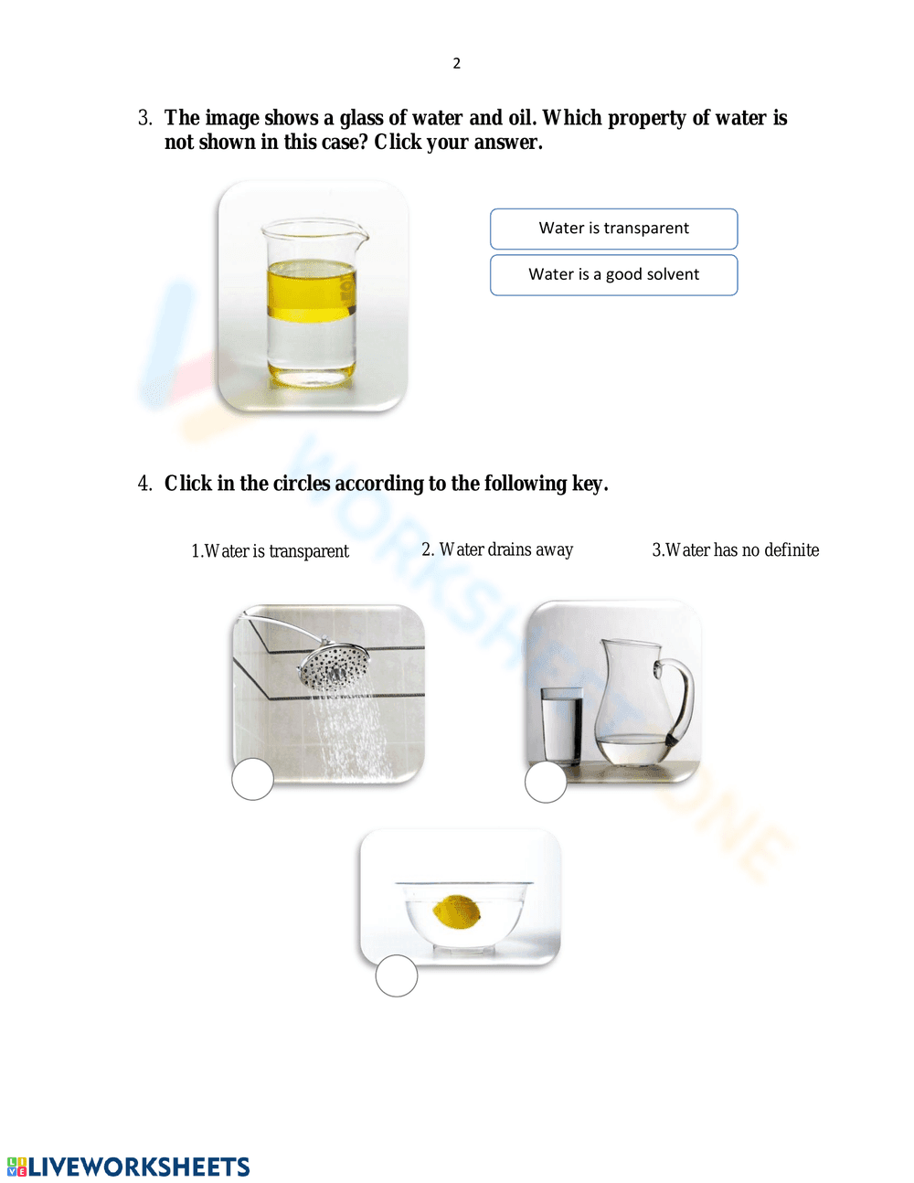 Essential Properties of Water Worksheet | Grade 2 Science - Page 2
