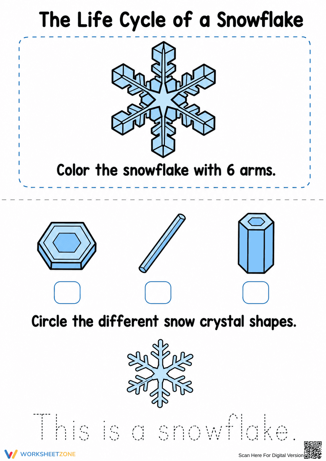 Snowflake Life Cycle Worksheet | Grade 3-5 Printable - Page 4