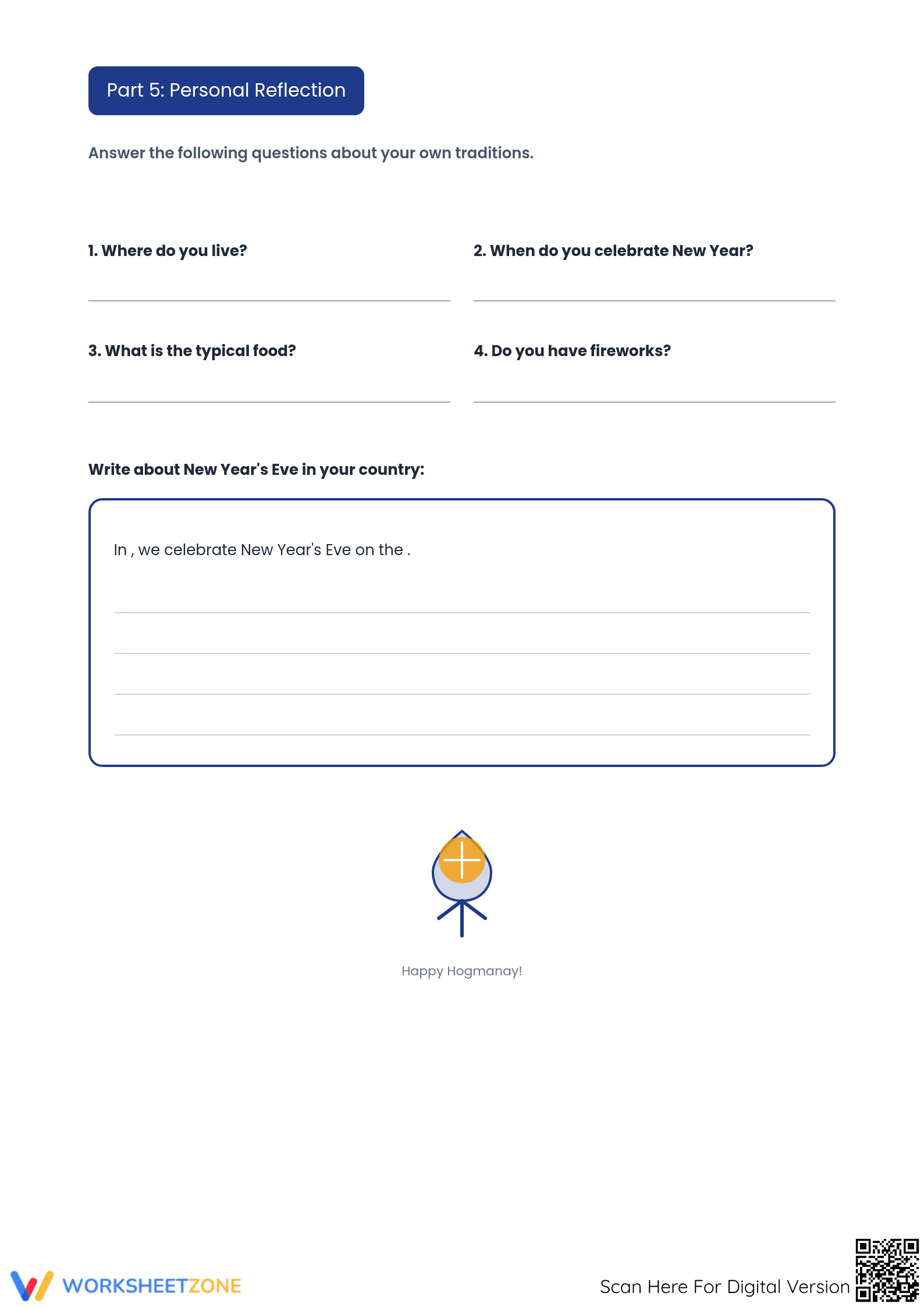 Grade 7-9 Hogmanay Worksheet | Printable ELA Holiday Ready - Page 3