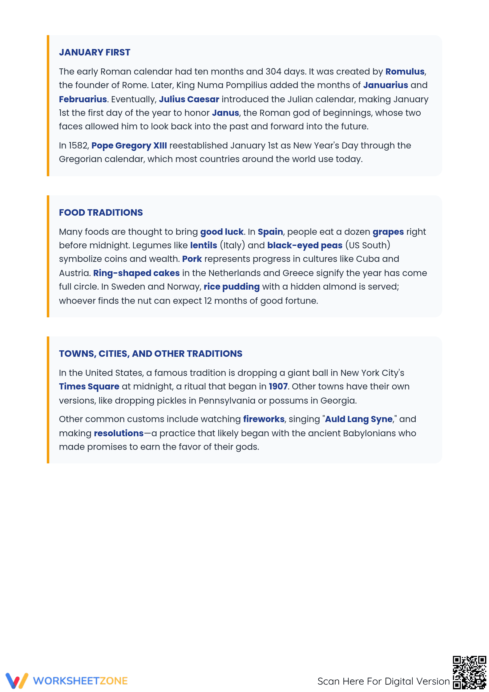 Essential New Year’s History & Traditions — Grade 4 ELA - Page 2
