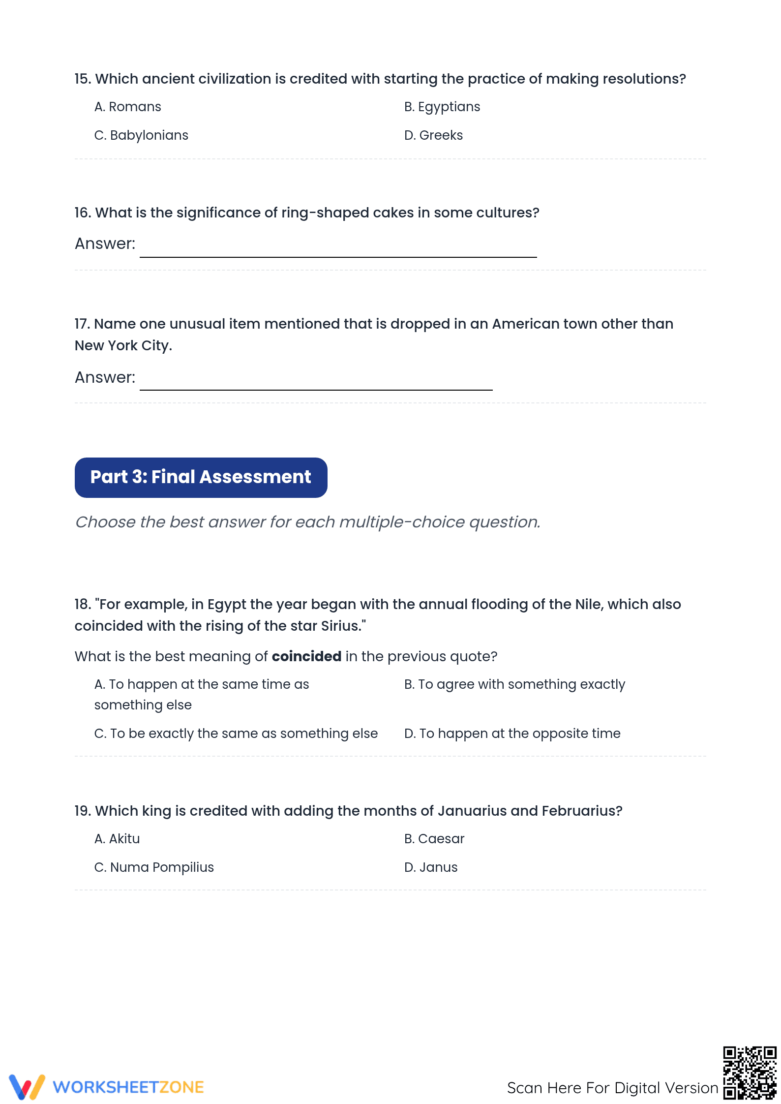 Essential New Year’s History & Traditions — Grade 4 ELA - Page 5