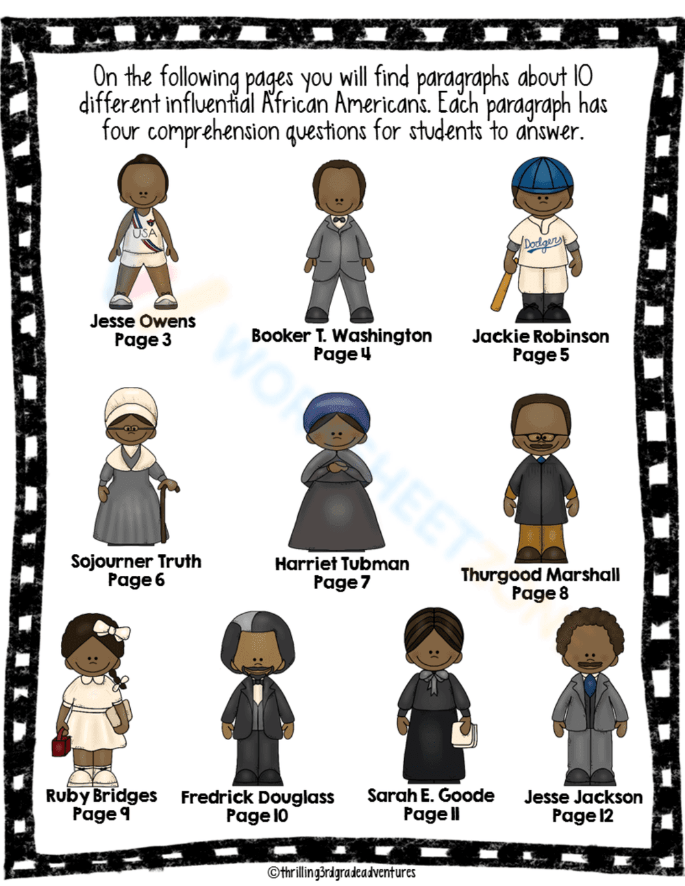 Jesse Owens Worksheet for Reading Comprehension - Page 3