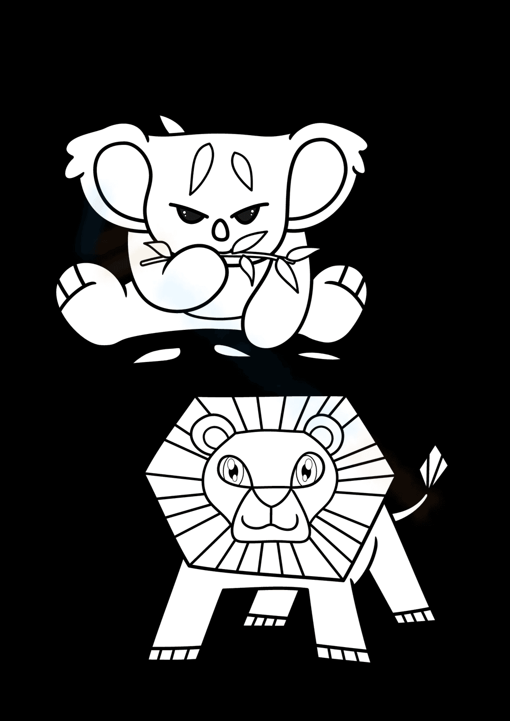 Test - Black White Clean Wildlife Coloring Worksheet Set - Page 9