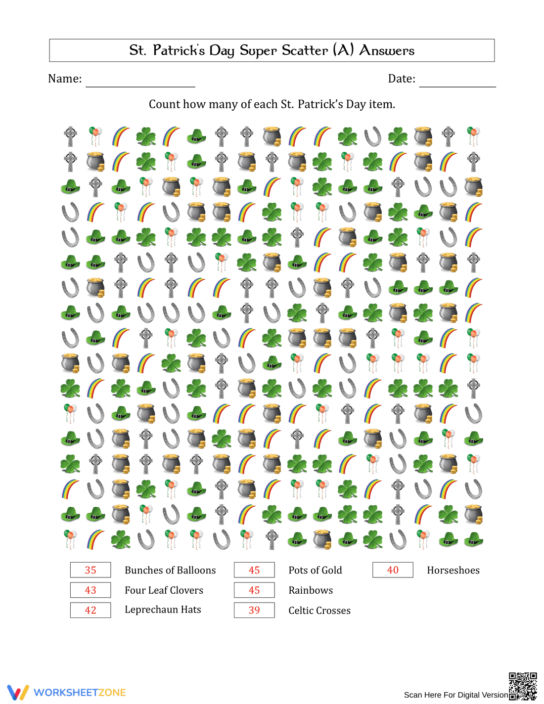 St. Patrick's Day Super Scatter Worksheet - Page 2