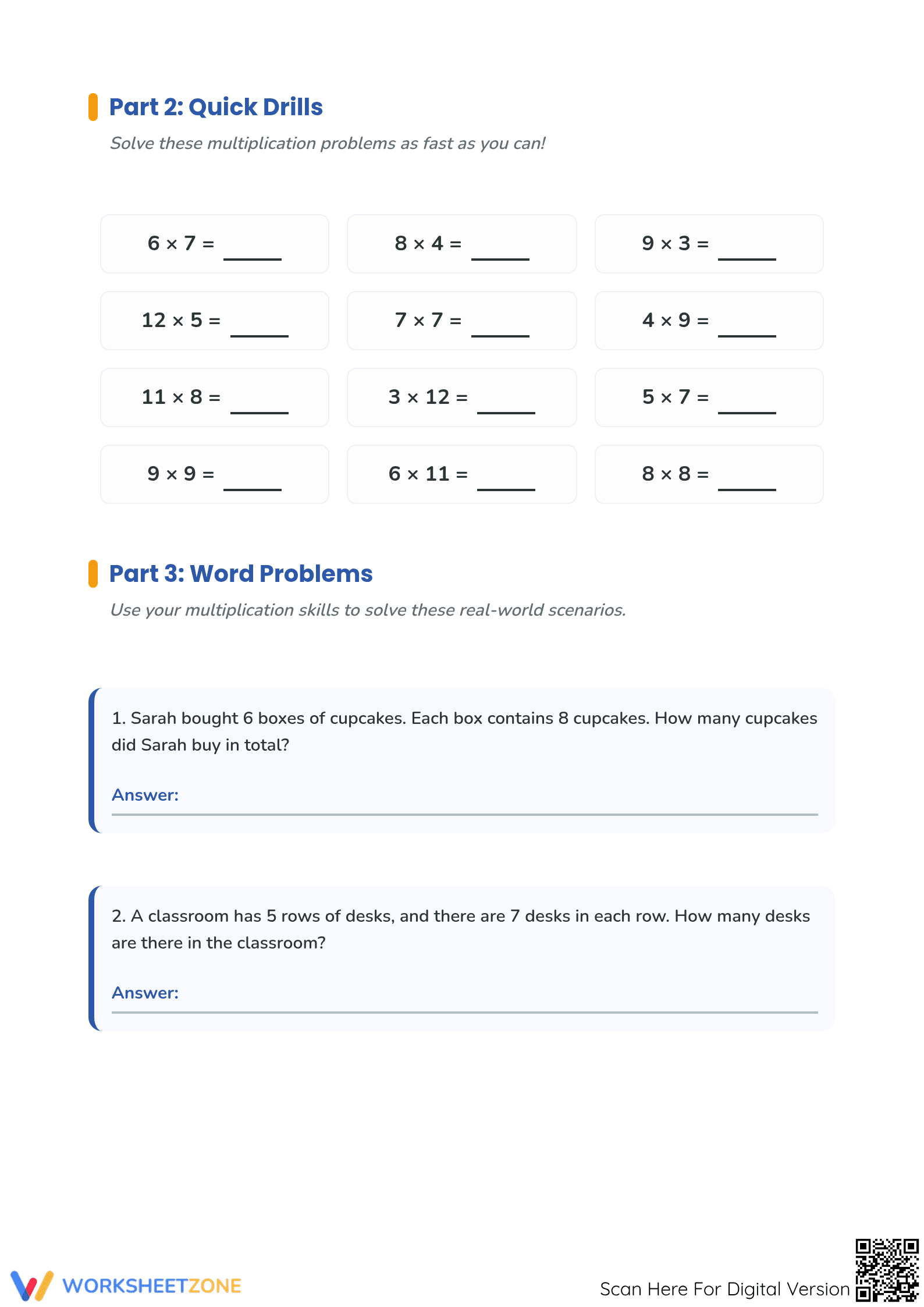 Multiplication Table Challenge | Grade 3-4 Essential - Page 2
