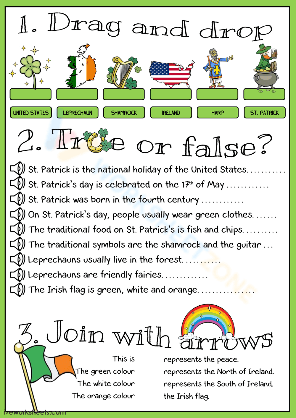 St. Patrick's Day Reading Comprehension Worksheet - Page 2