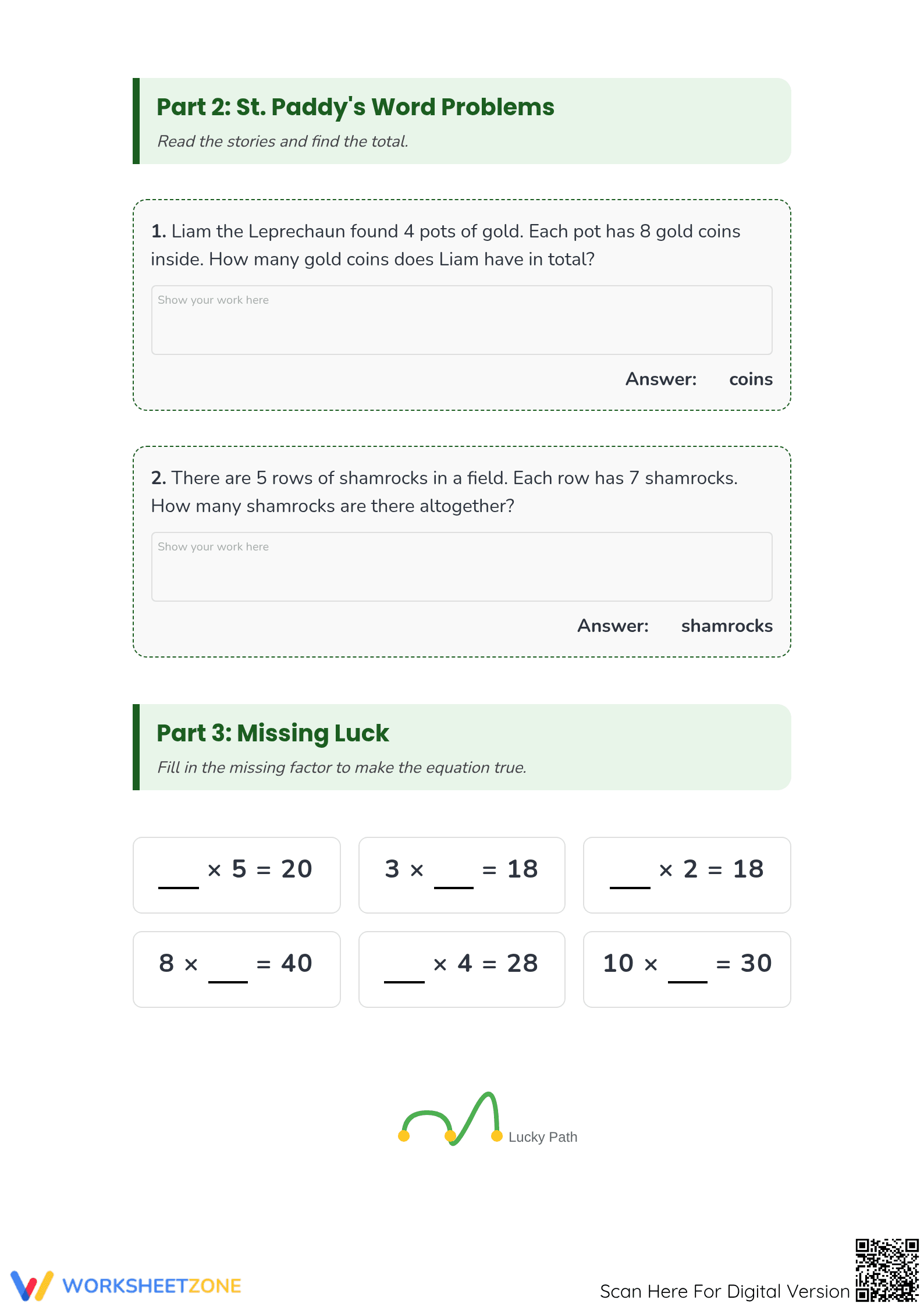 Essential St. Patrick's Day Multiplication Practice (Grade 3) - Page 2