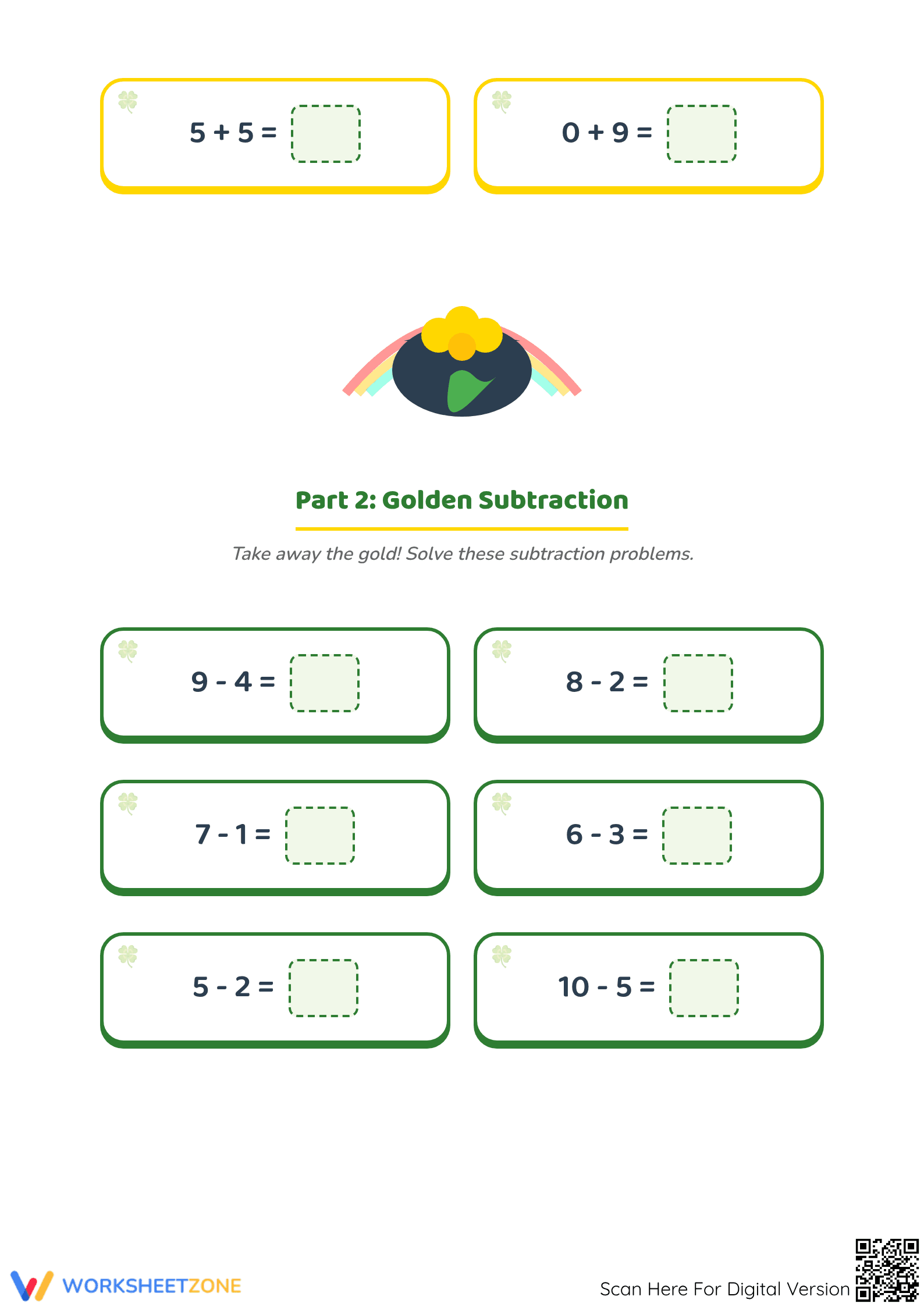 Essential St. Patrick's Day Math: Addition & Subtraction - Page 2