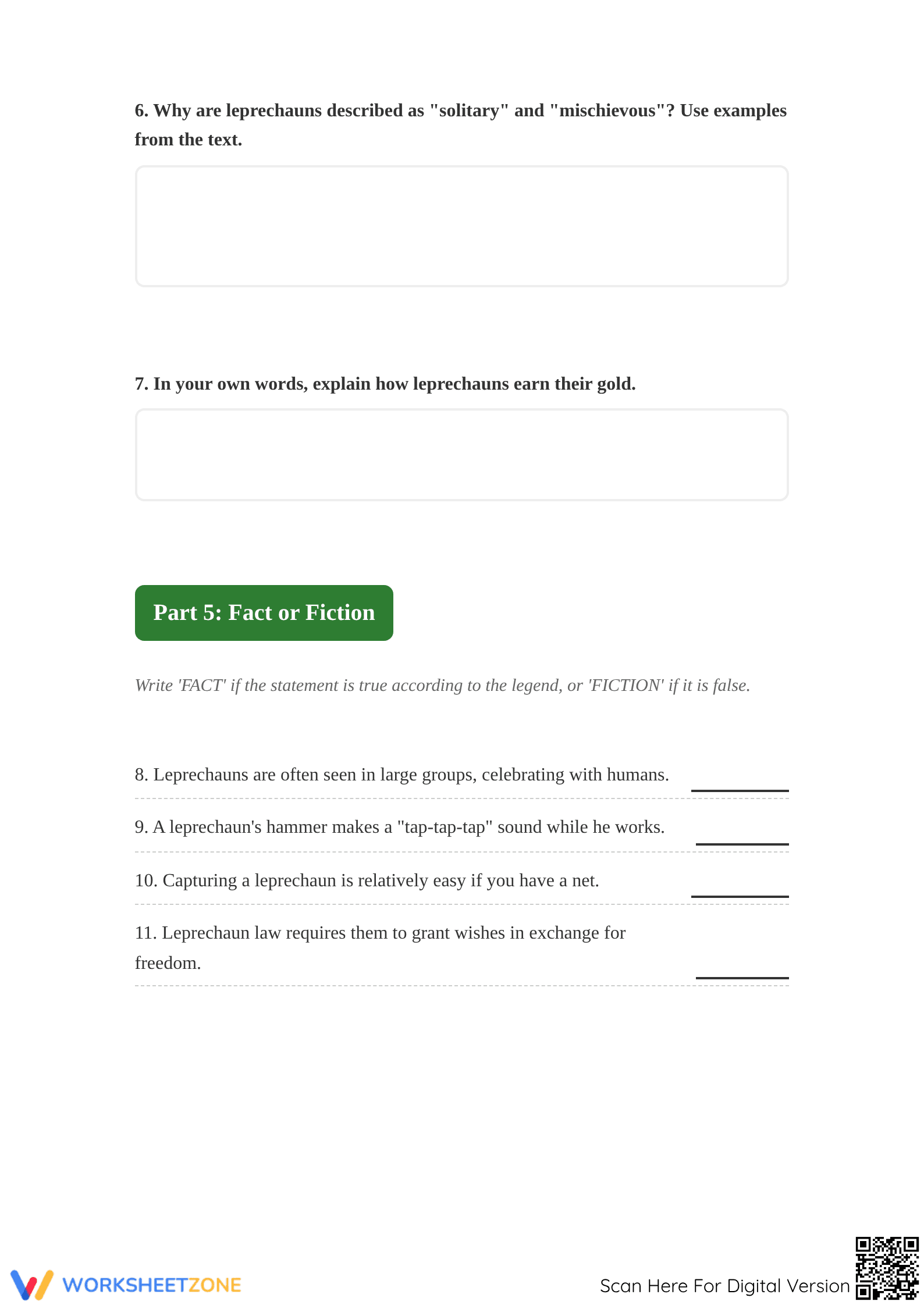 Essential Leprechaun Legend Worksheet | Grade 5-8 Aligned - Page 5