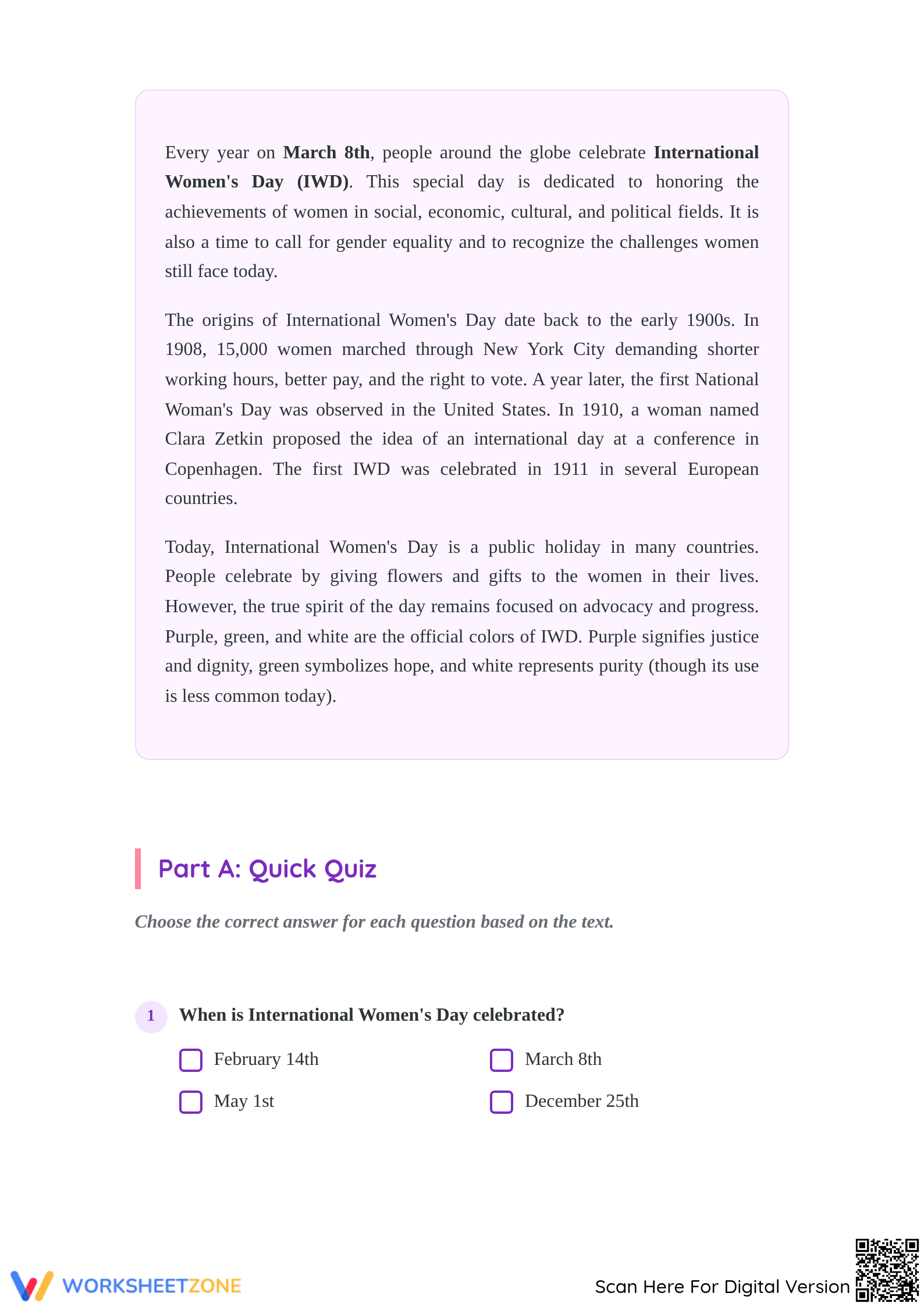 International Women's Day Worksheet | Printable Grade 5 - Page 2
