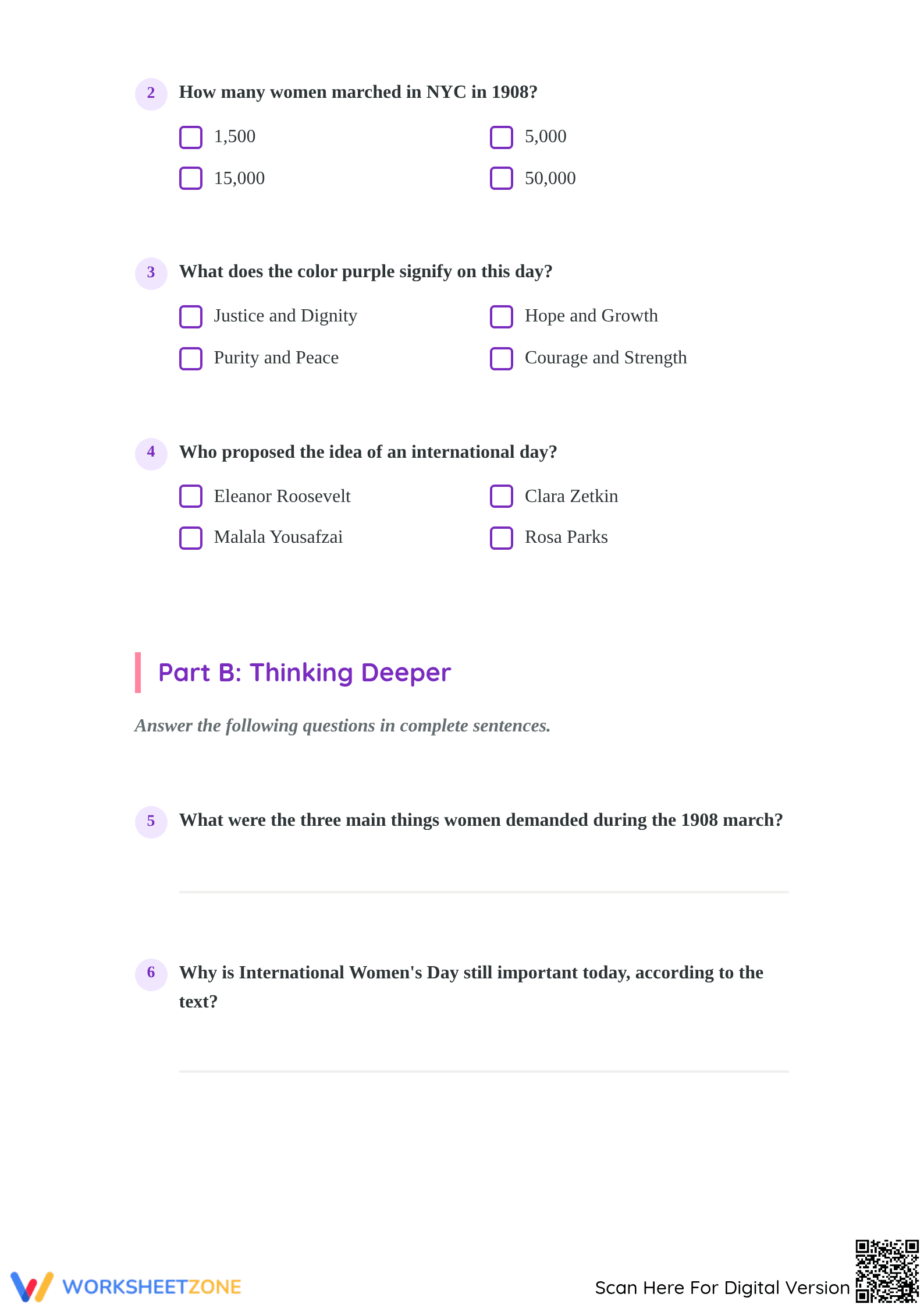 International Women's Day Worksheet | Printable Grade 5 - Page 3