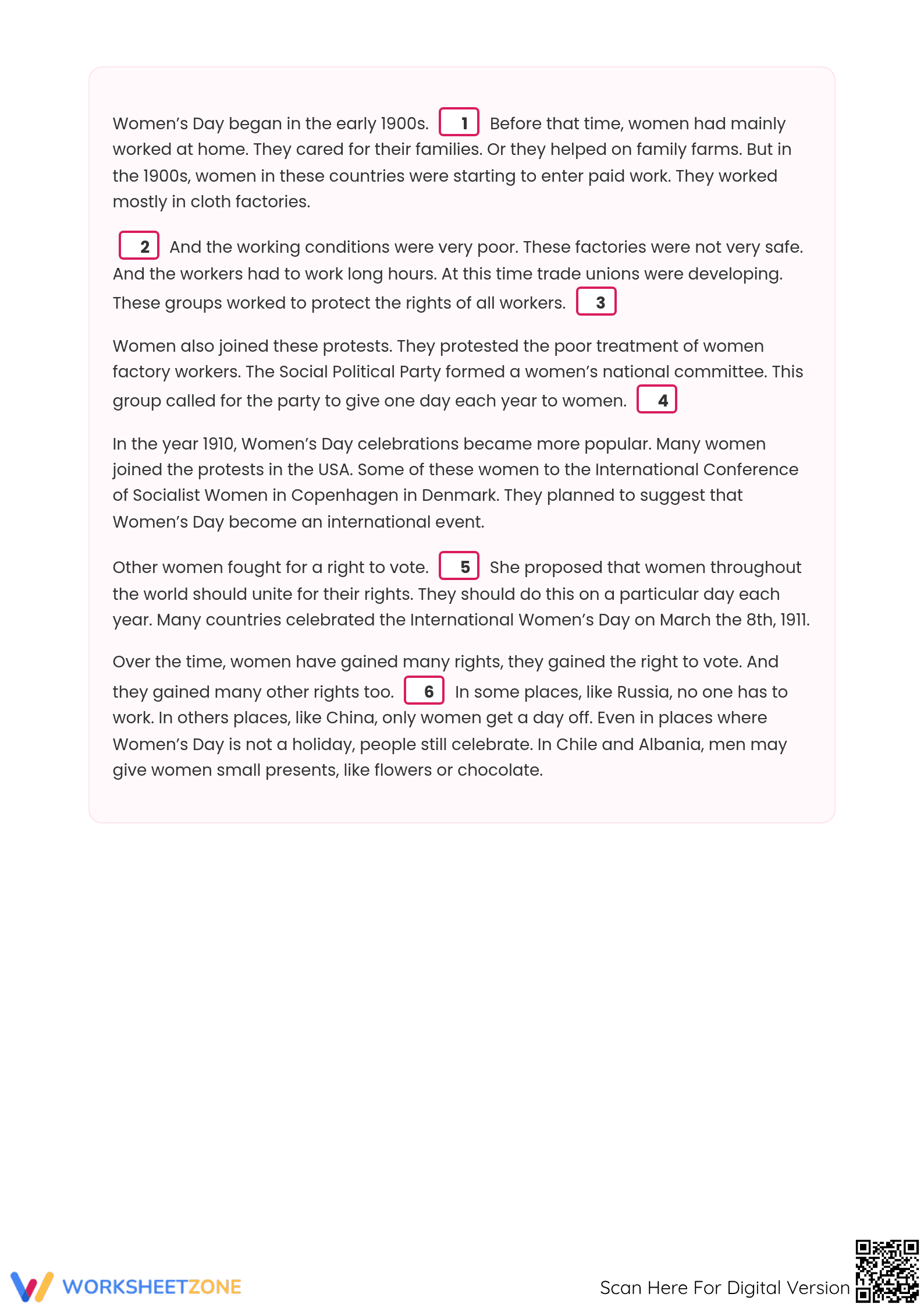 International Women's Day Worksheet | Grade 6 Essential - Page 2