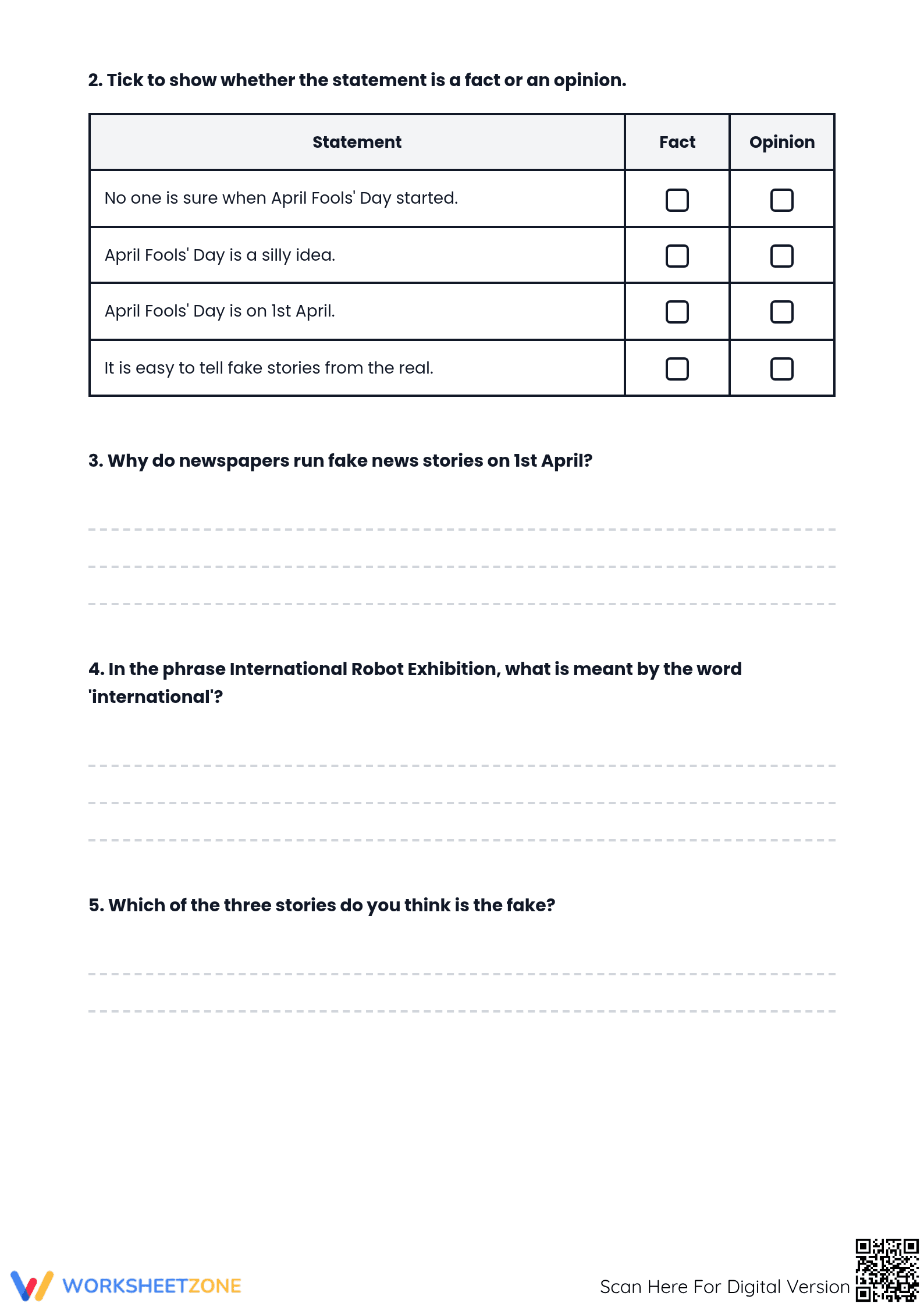 April Fools' Day News Worksheet | Essential ELA Practice - Page 3