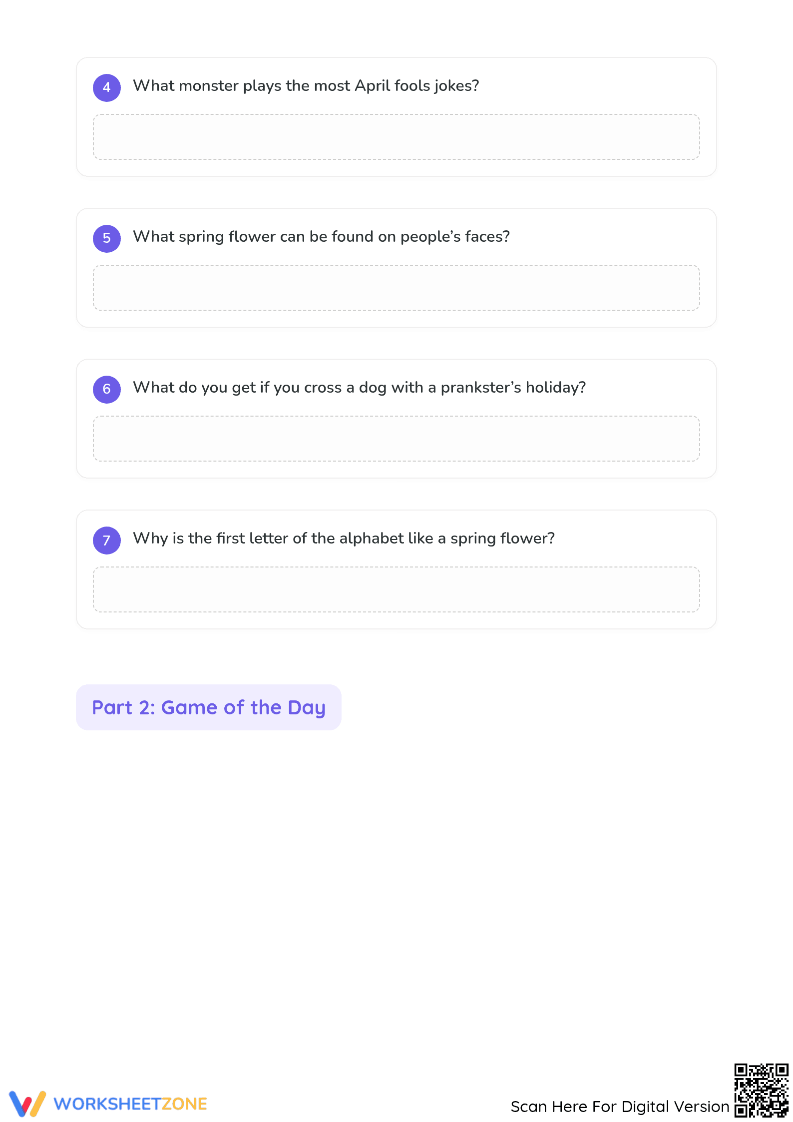 Printable April Fools Riddles & Math Game | Grade 3-5 - Page 2