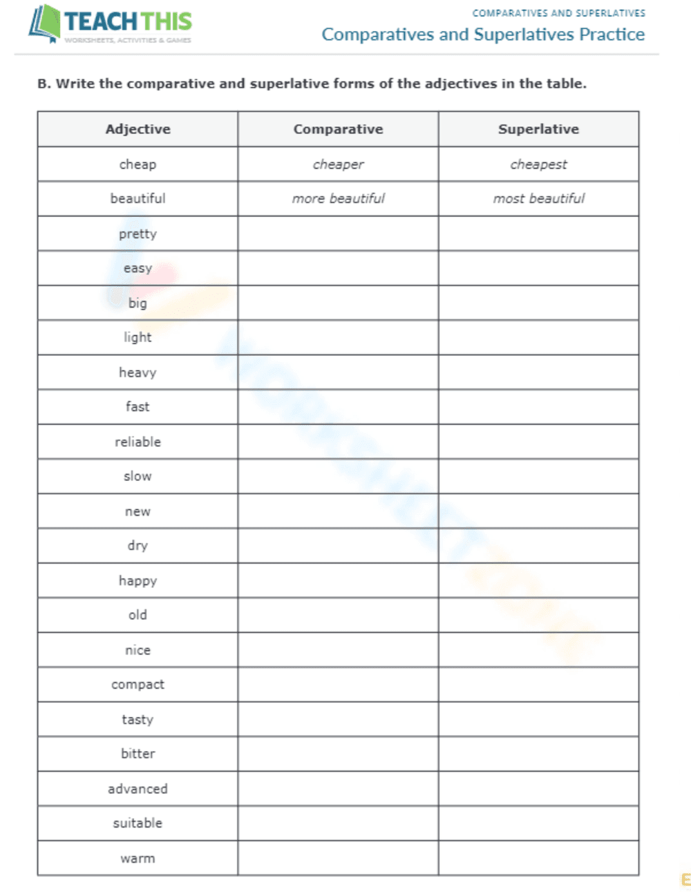 COMPARATIVE AND SUPERLATIVE ADJECTIVES ENG IV - Page 2