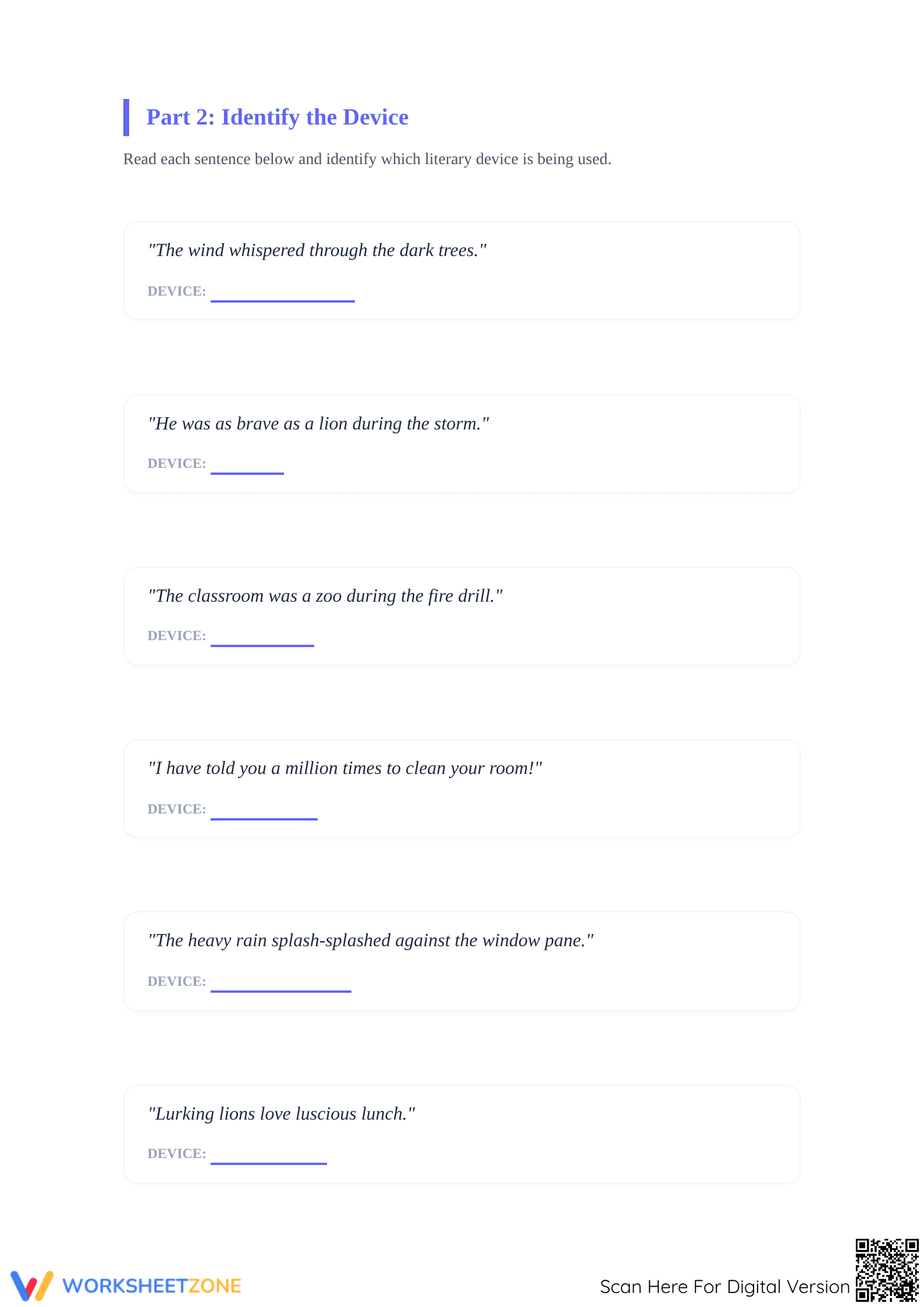 Essential Literary Devices Practice | Grade 8-9 ELA - Page 2