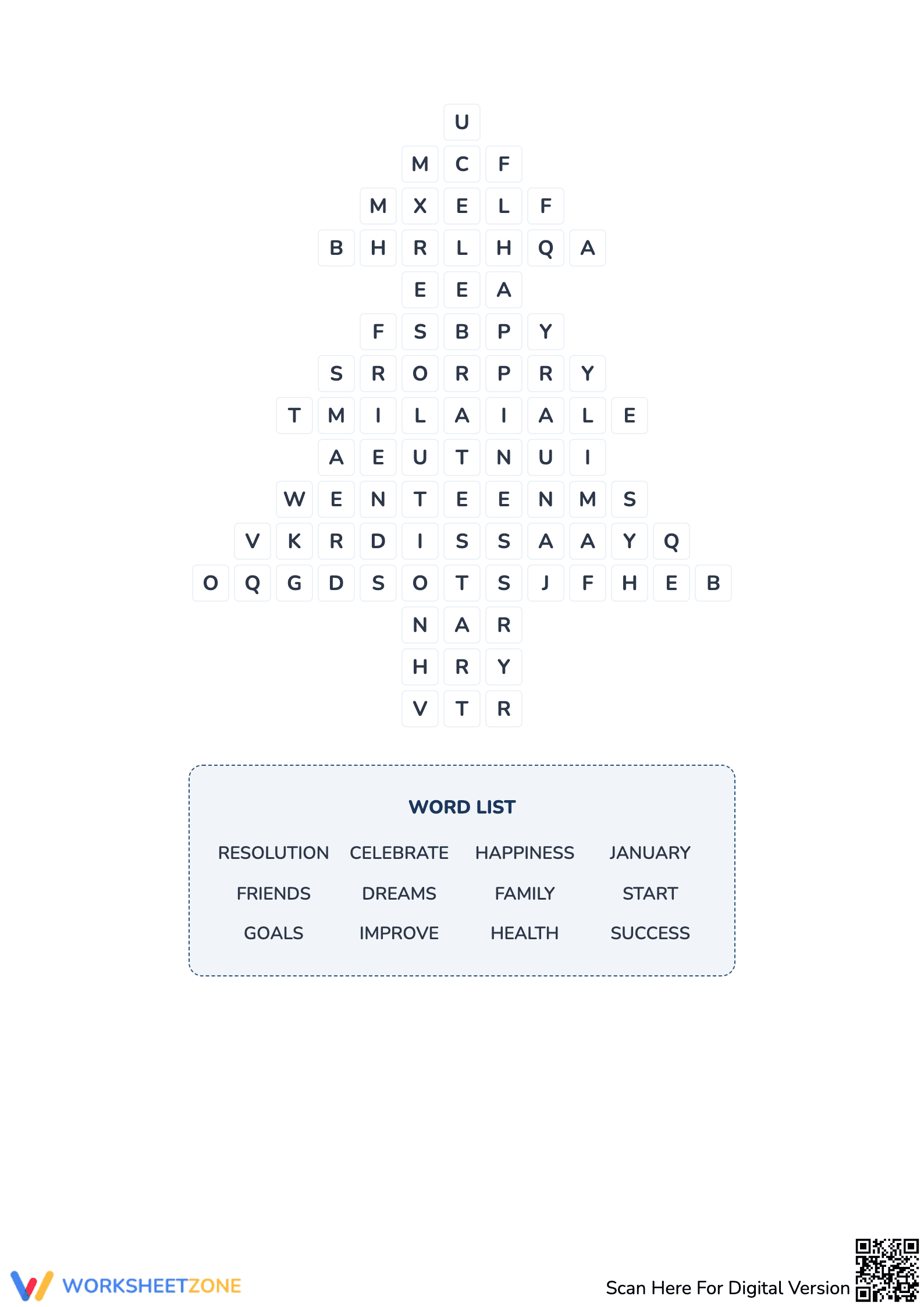 New Year's Resolution Word Search Puzzle - Page 2