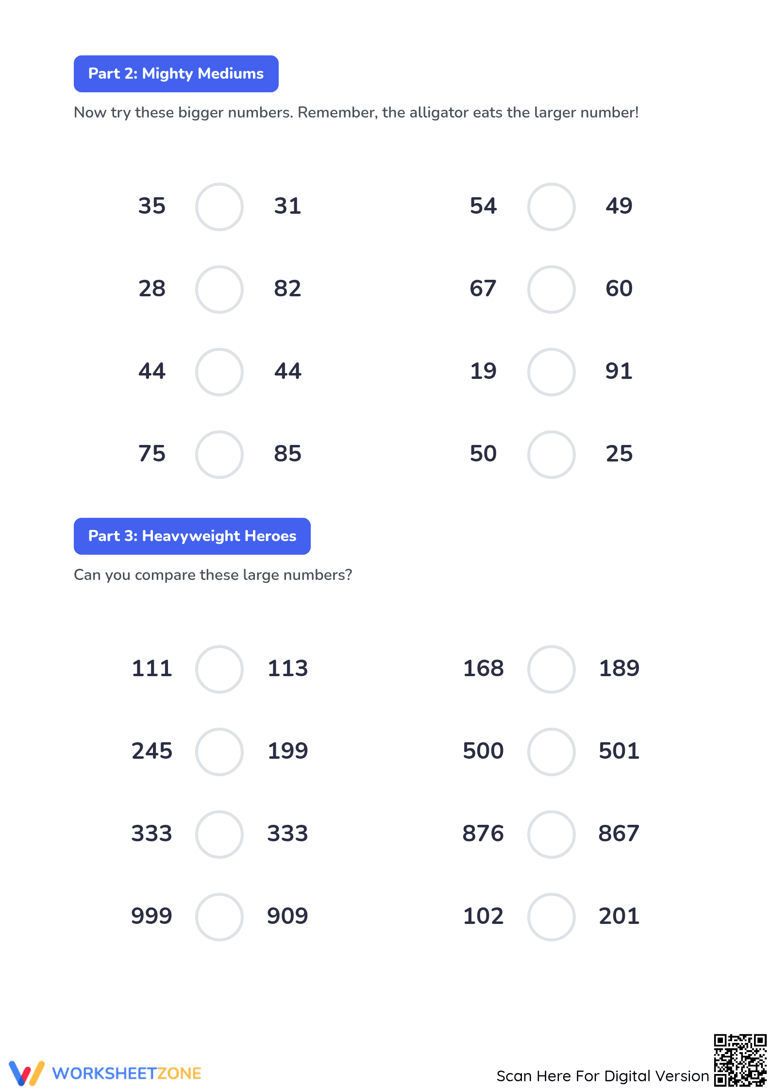 Essential Grade 2 Math Worksheet: Comparing 3-Digit Numbers - Page 2