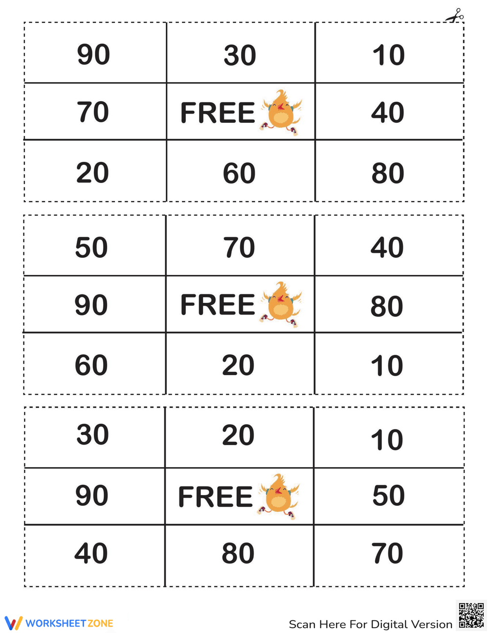 Mental Math Bingo Worksheet - Page 2
