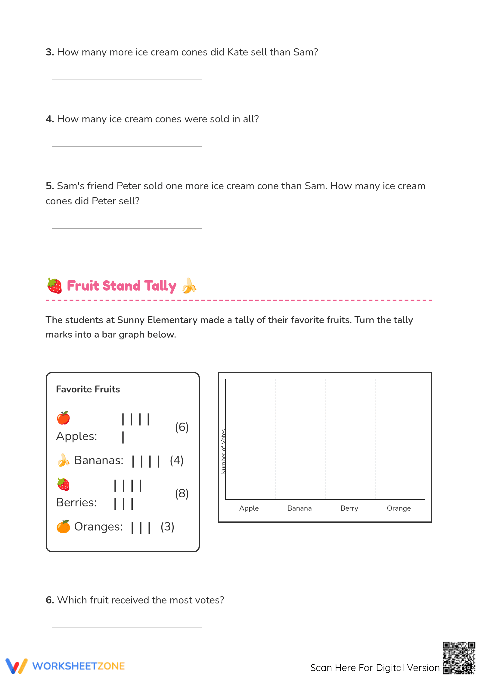 Printable Ice Cream Graphing Worksheet | Grade 2 Math - Page 2