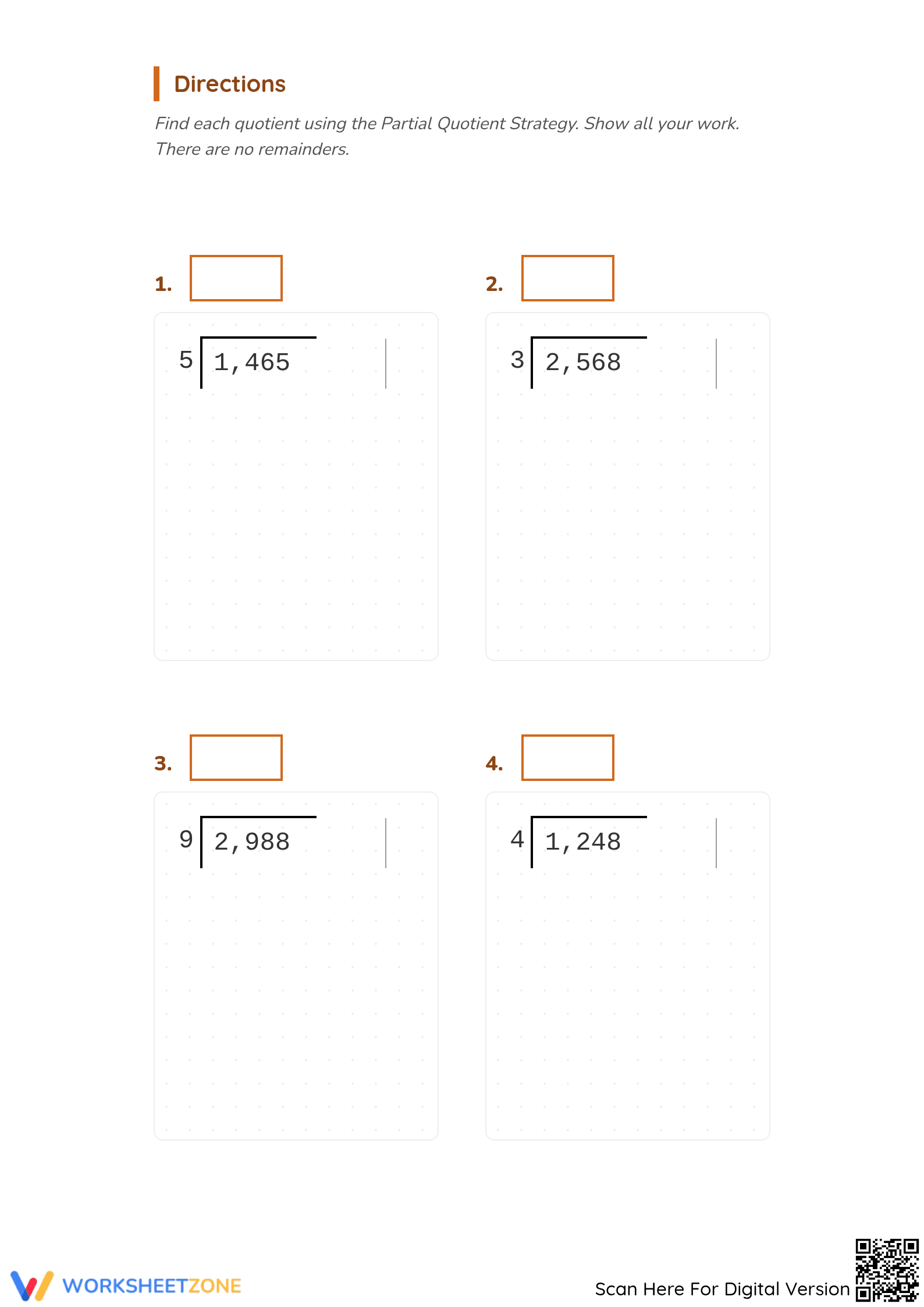Essential Partial Quotients Worksheet | Grade 4-5 Math - Page 2