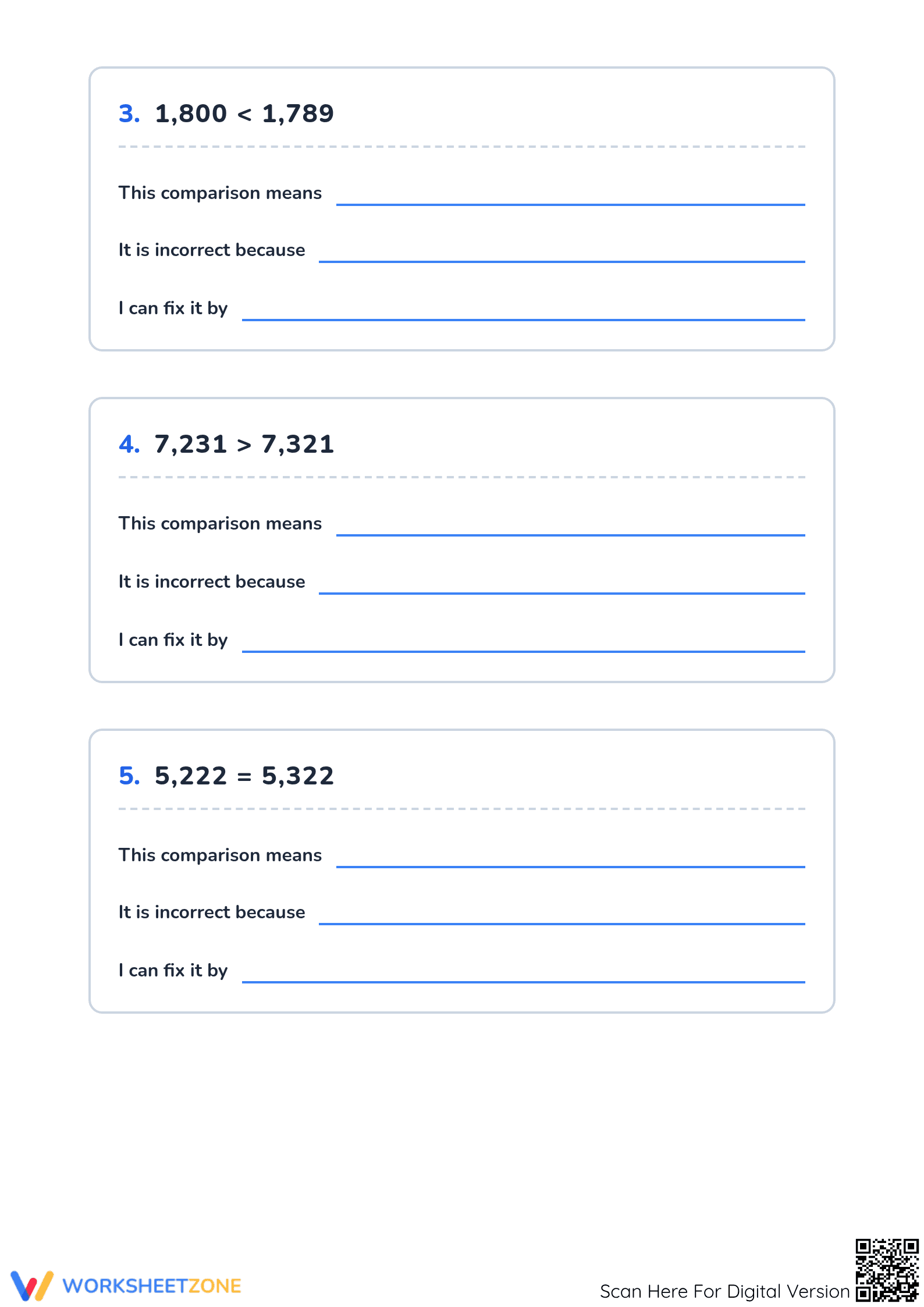 Essential Grade 4 Math: Errors in Comparing Numbers - Page 2