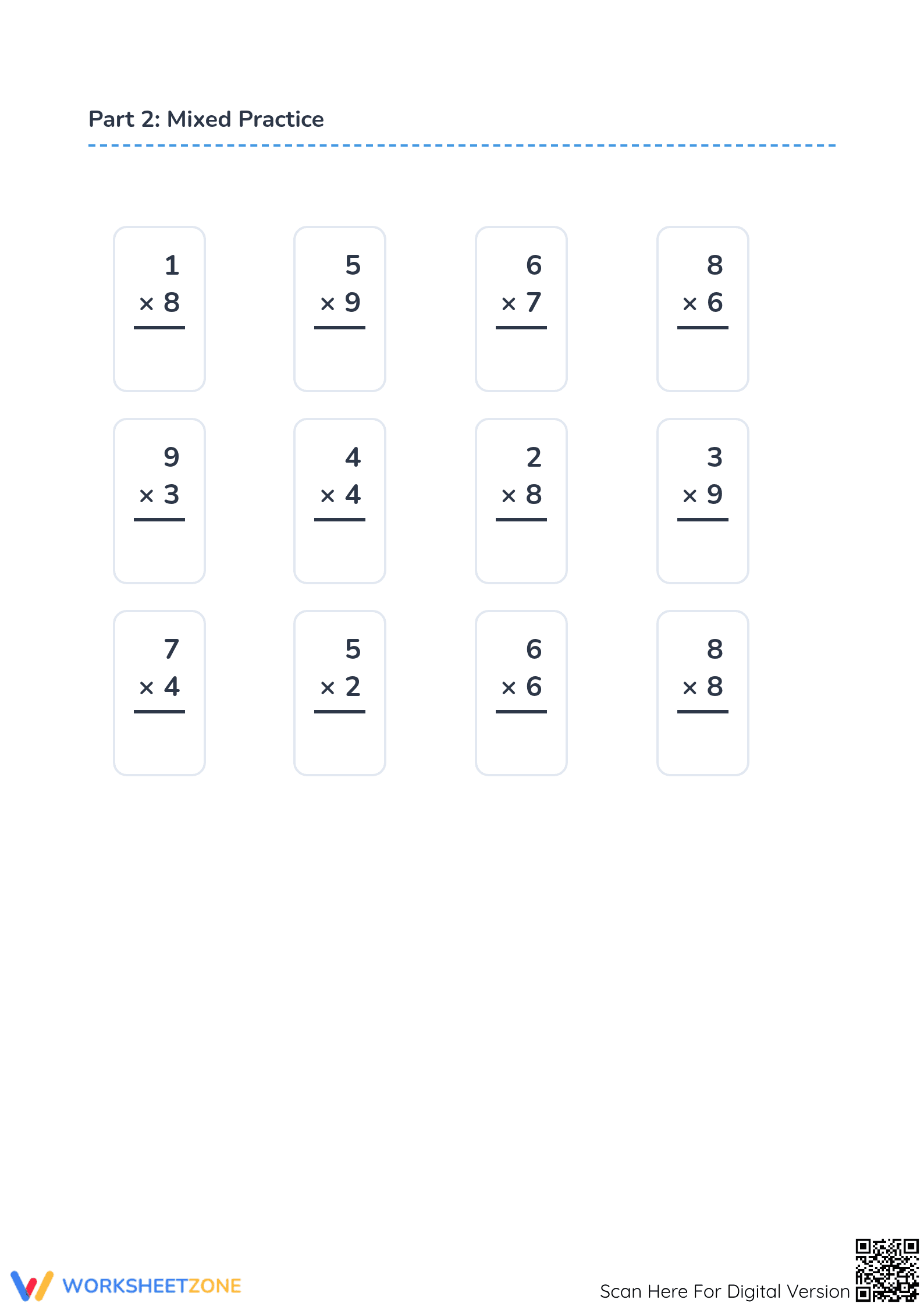 Aligned Grade 3 Multiplication Assessment: 3.OA.C.7 Worksheet - Page 2