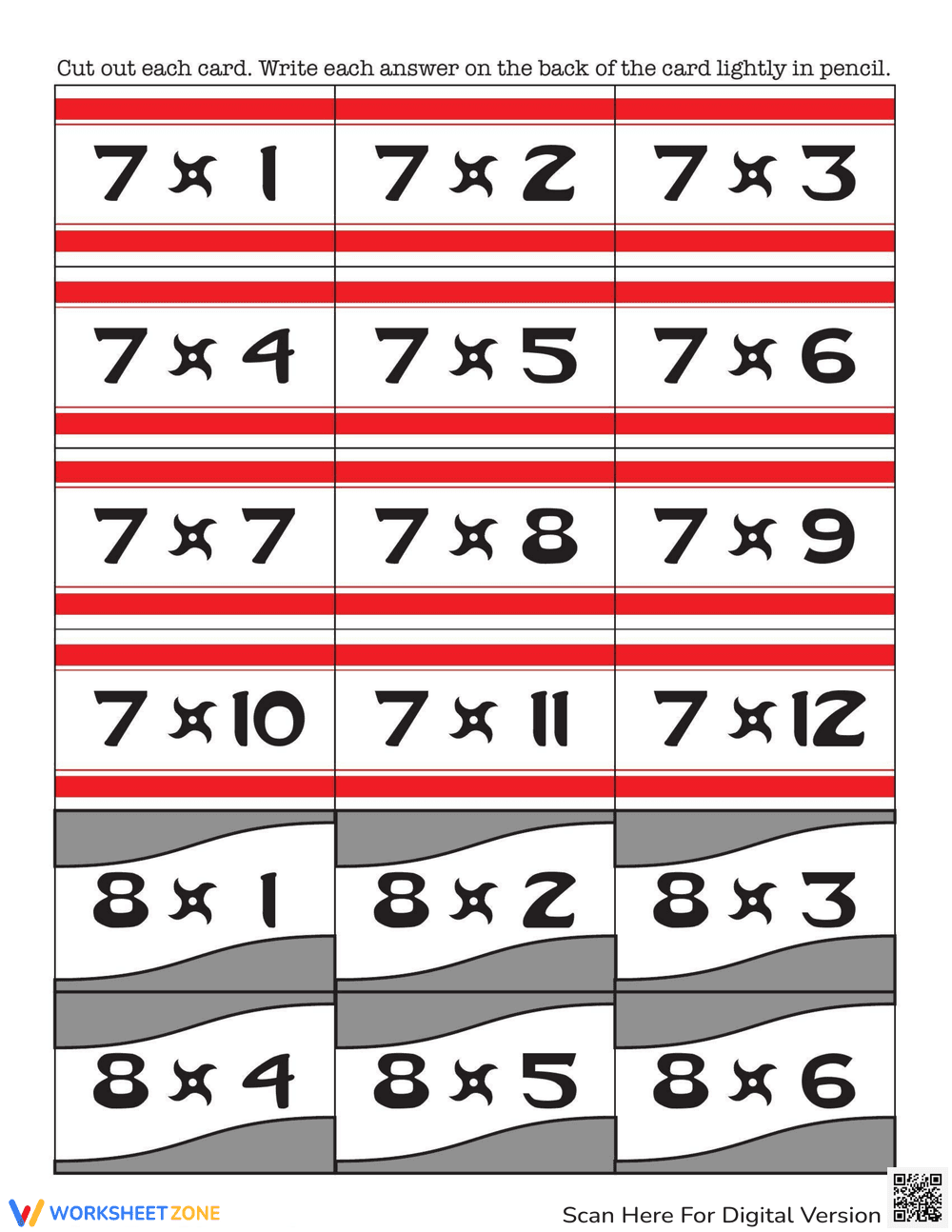 Multiplication Flash Cards Set - Page 5