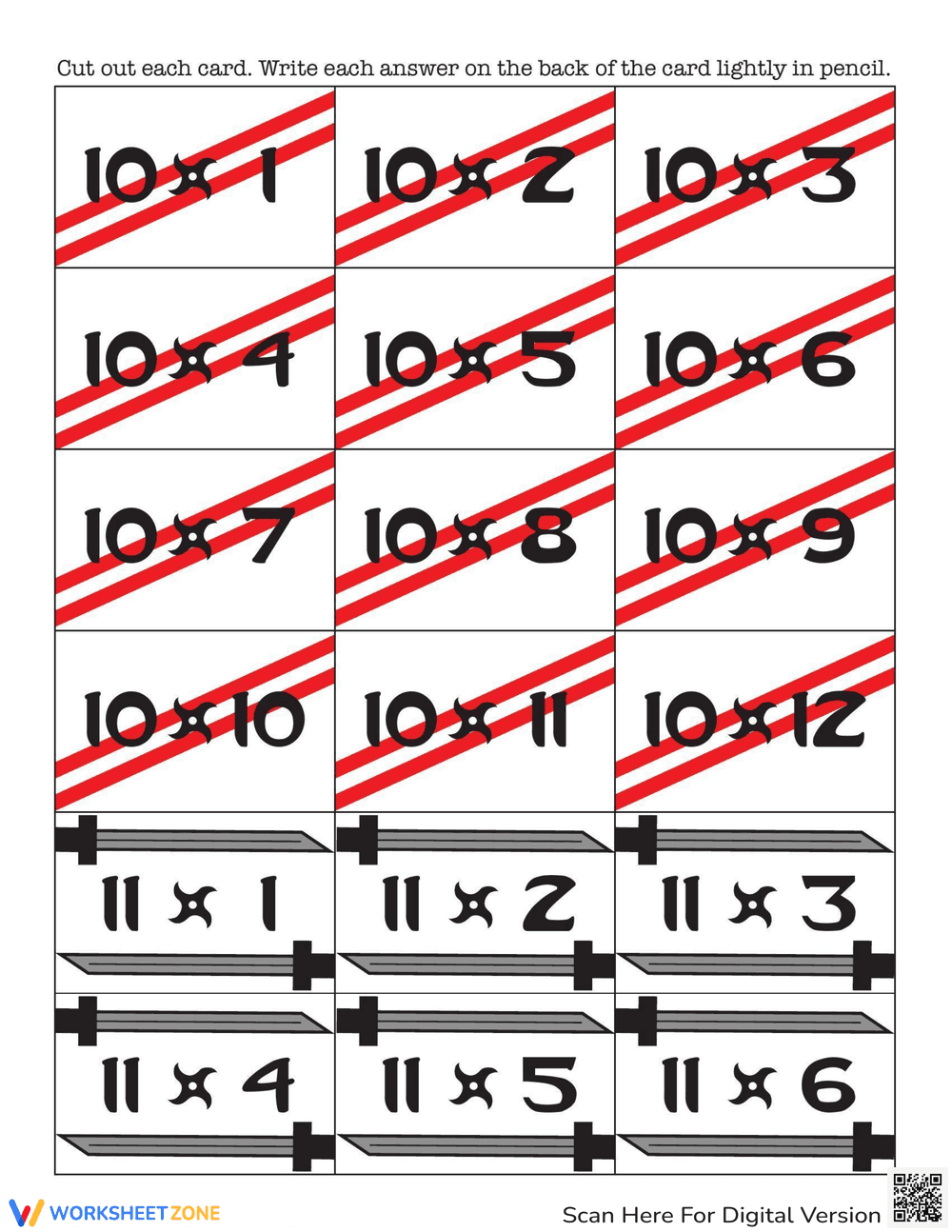 Multiplication Flash Cards Set - Page 7
