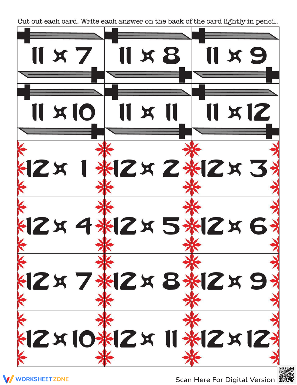 Multiplication Flash Cards Set - Page 8