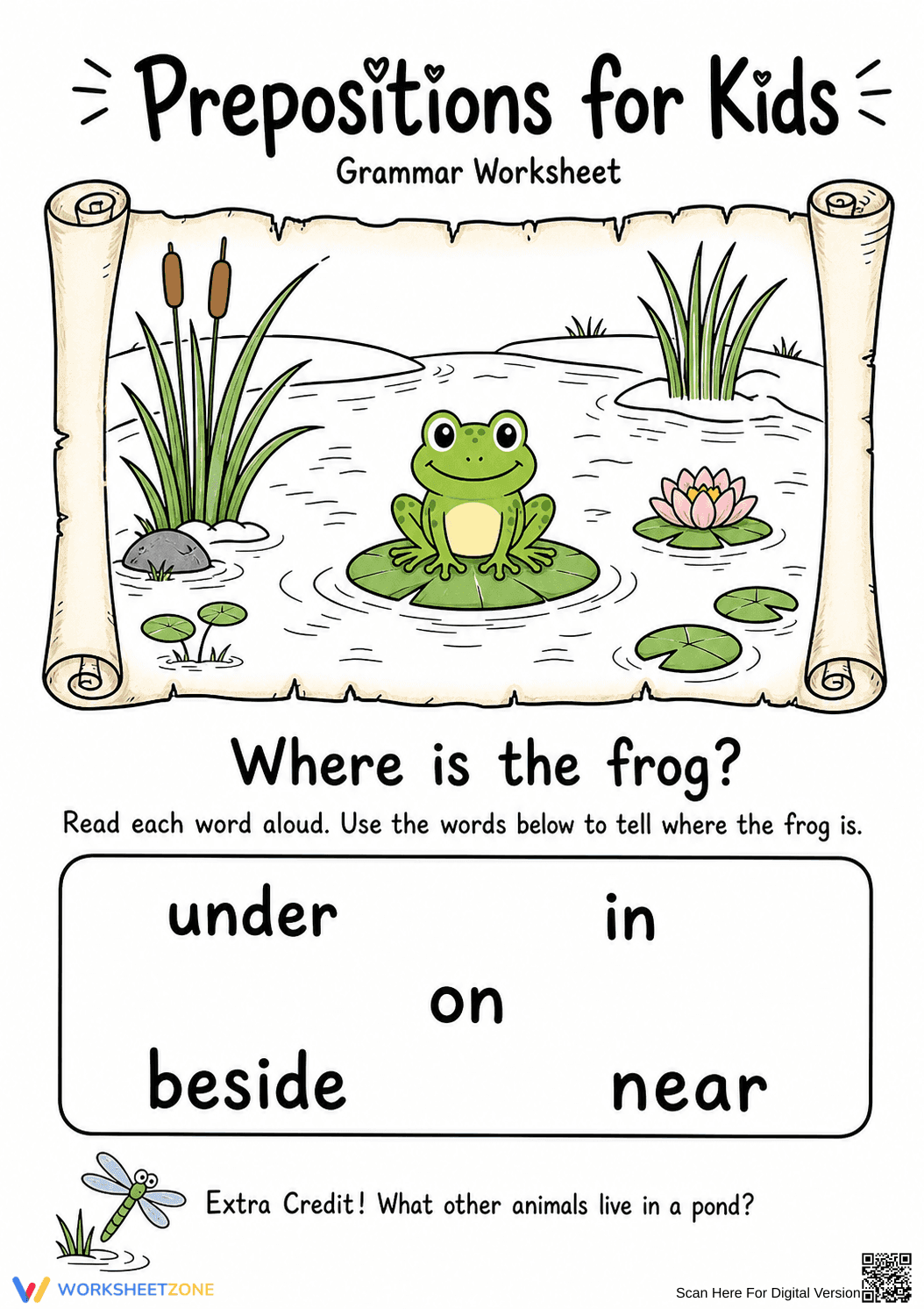 Essential Prepositions Worksheet | Preschool Grammar - Page 2
