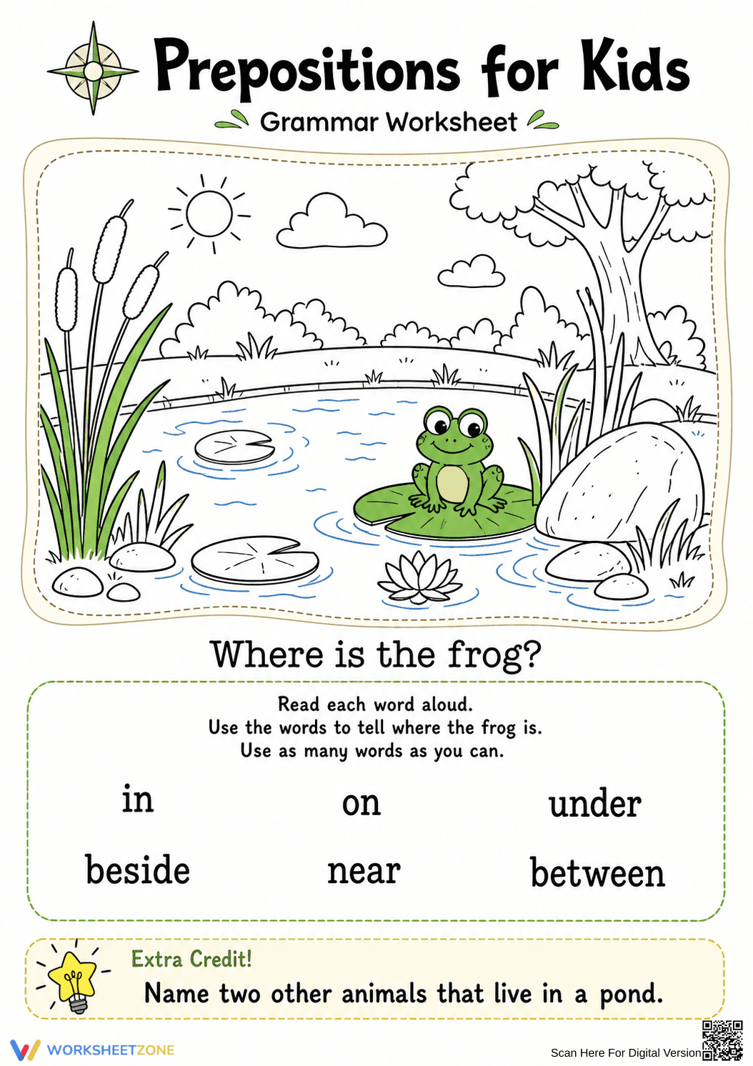 Essential Prepositions Worksheet | Preschool Grammar - Page 4
