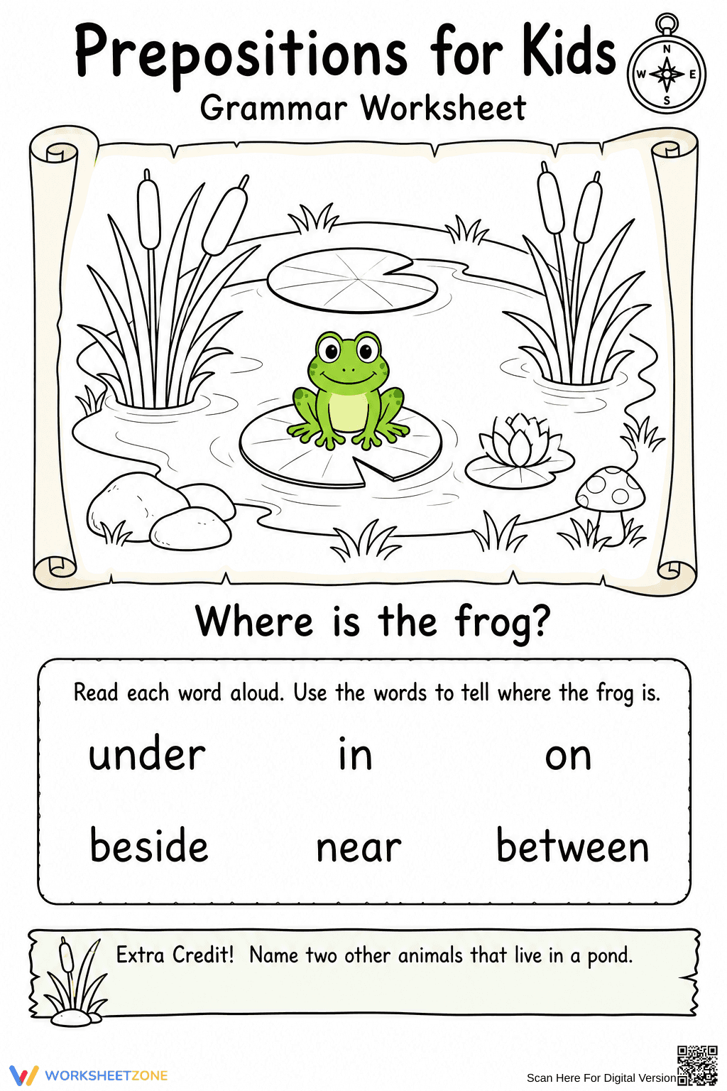 Essential Prepositions Worksheet | Preschool Grammar - Page 5