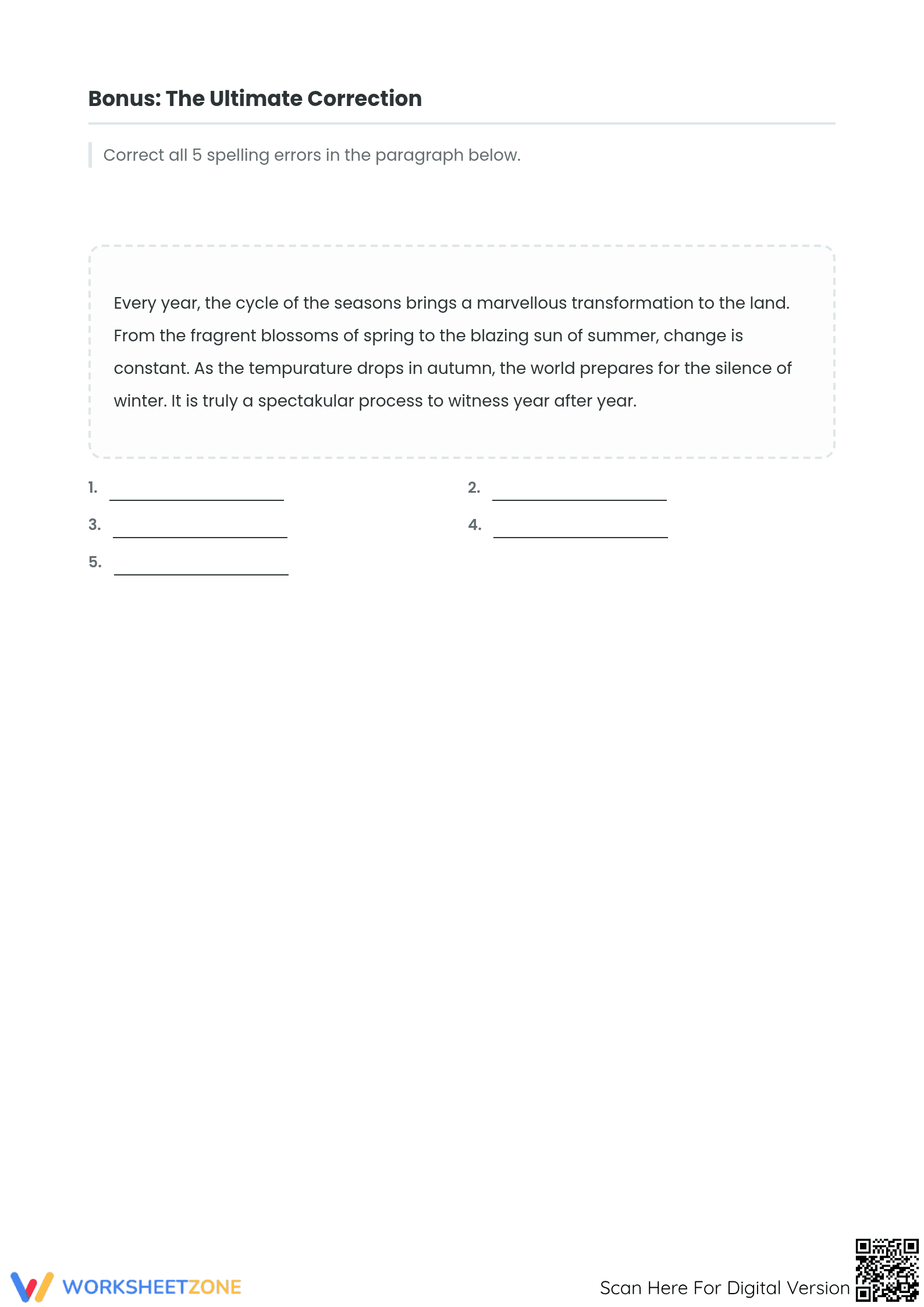 Correct Spelling Errors Worksheet | Grade 6 Essential - Page 4