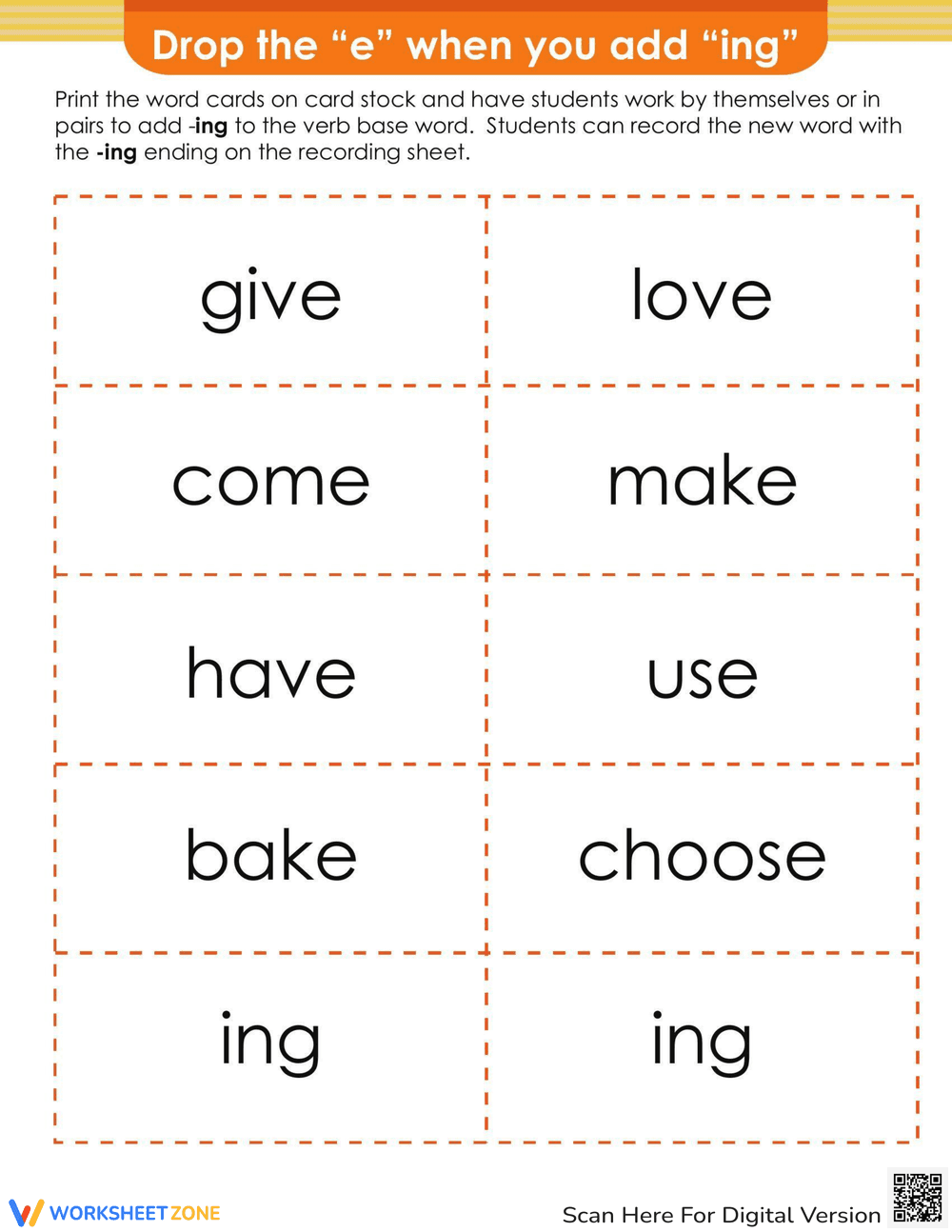 Drop E, Add ING: Spelling Rule Practice - Page 2