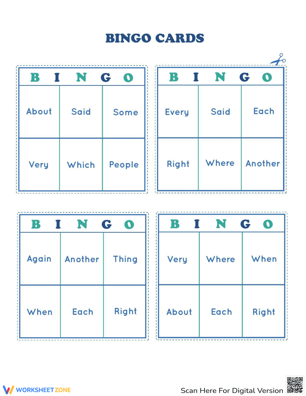 Sight Word Bingo: Reading Practice - Page 2