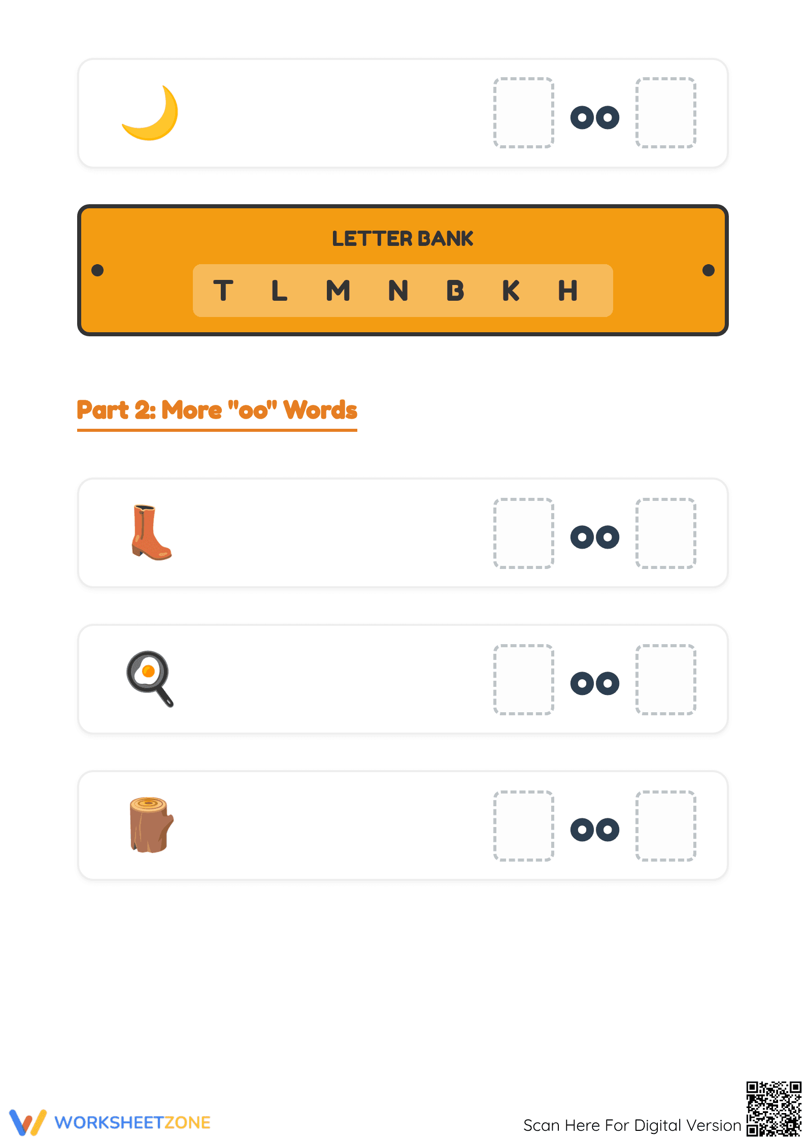 Grade K "oo" Words — Printable No-Prep Worksheet - Page 2