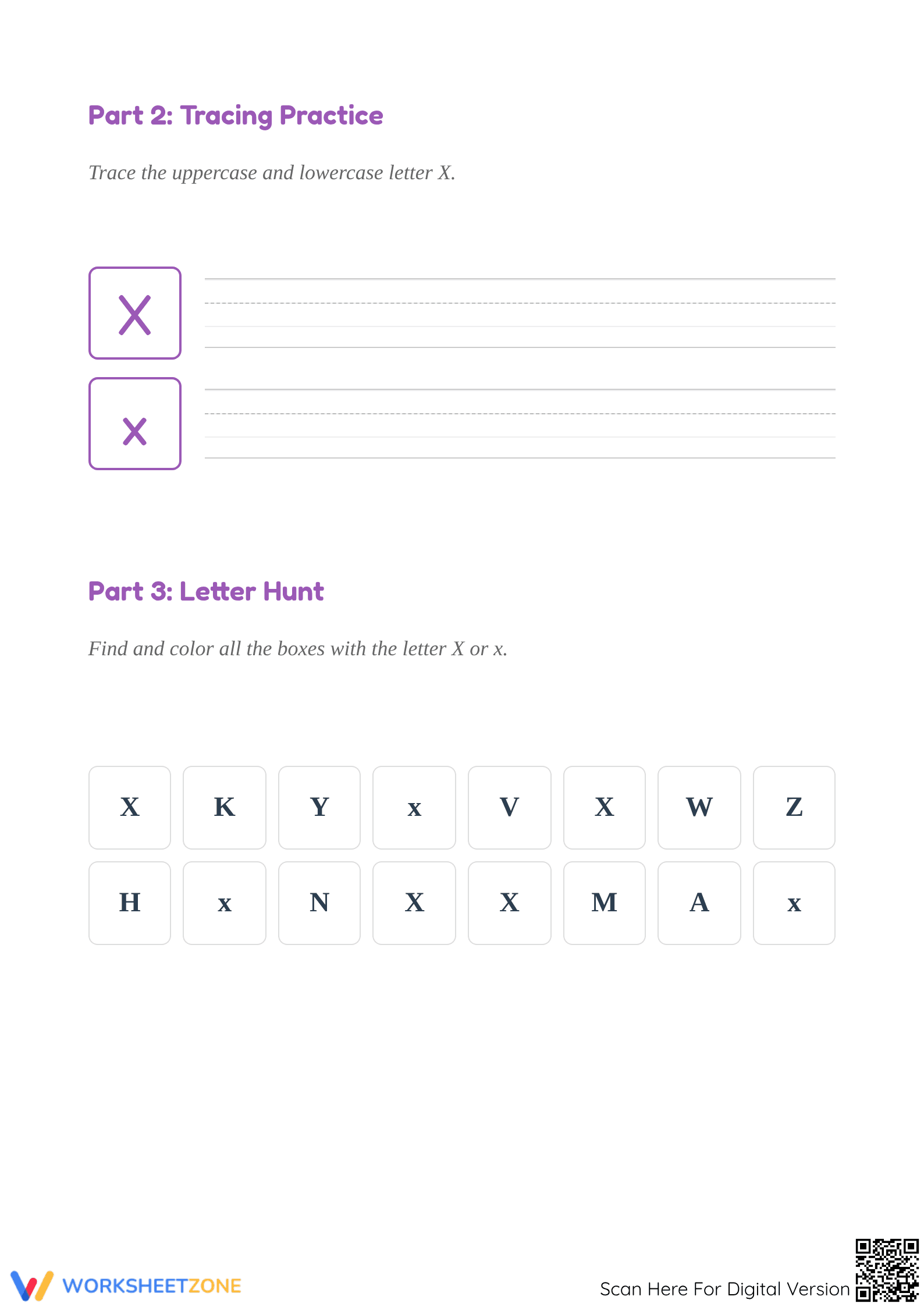 Essential Letter X Phonics Worksheet | Preschool Ready - Page 3
