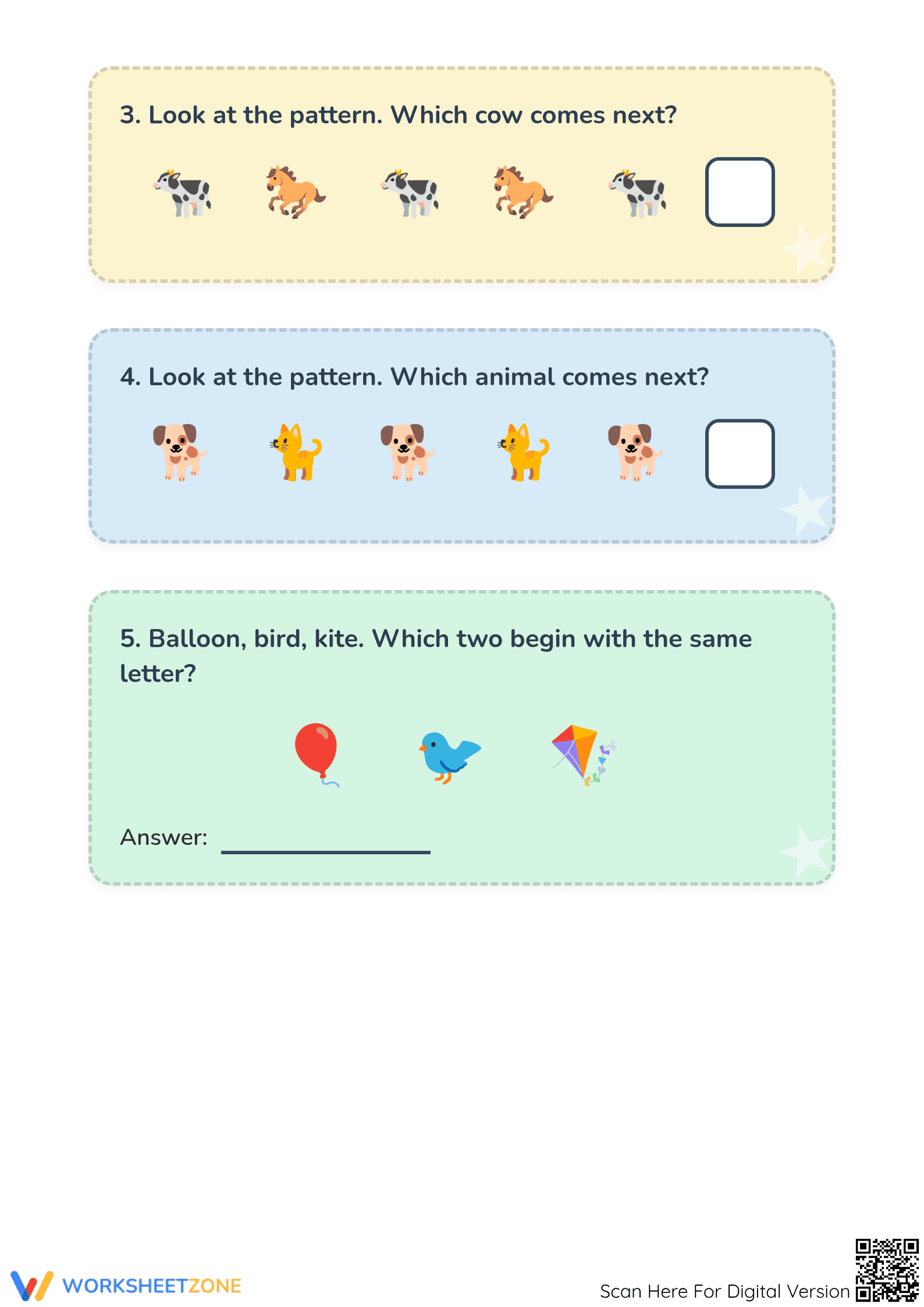 Kindergarten Quiz Cards — Printable No-Prep Worksheet - Page 2