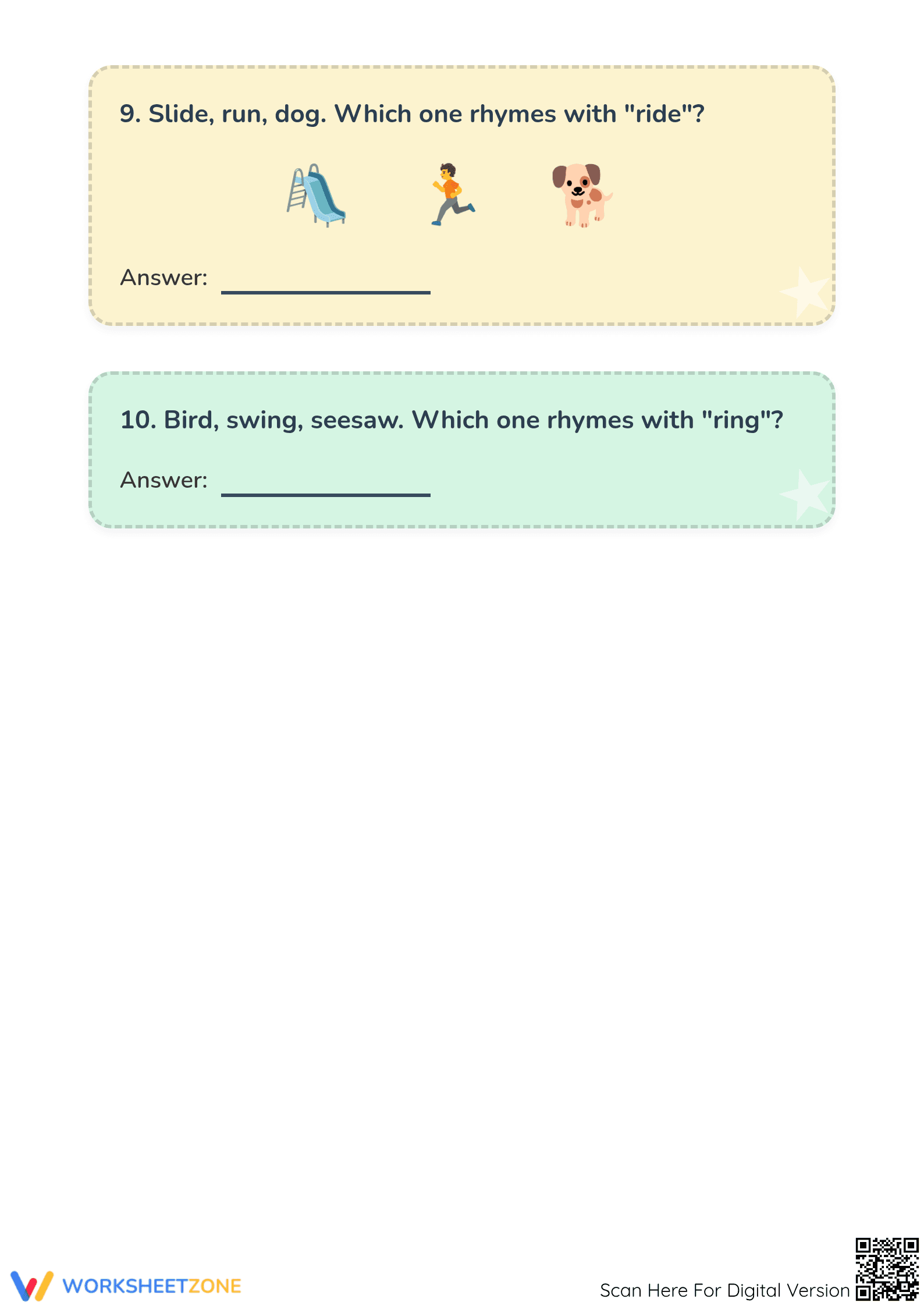 Kindergarten Quiz Cards — Printable No-Prep Worksheet - Page 4