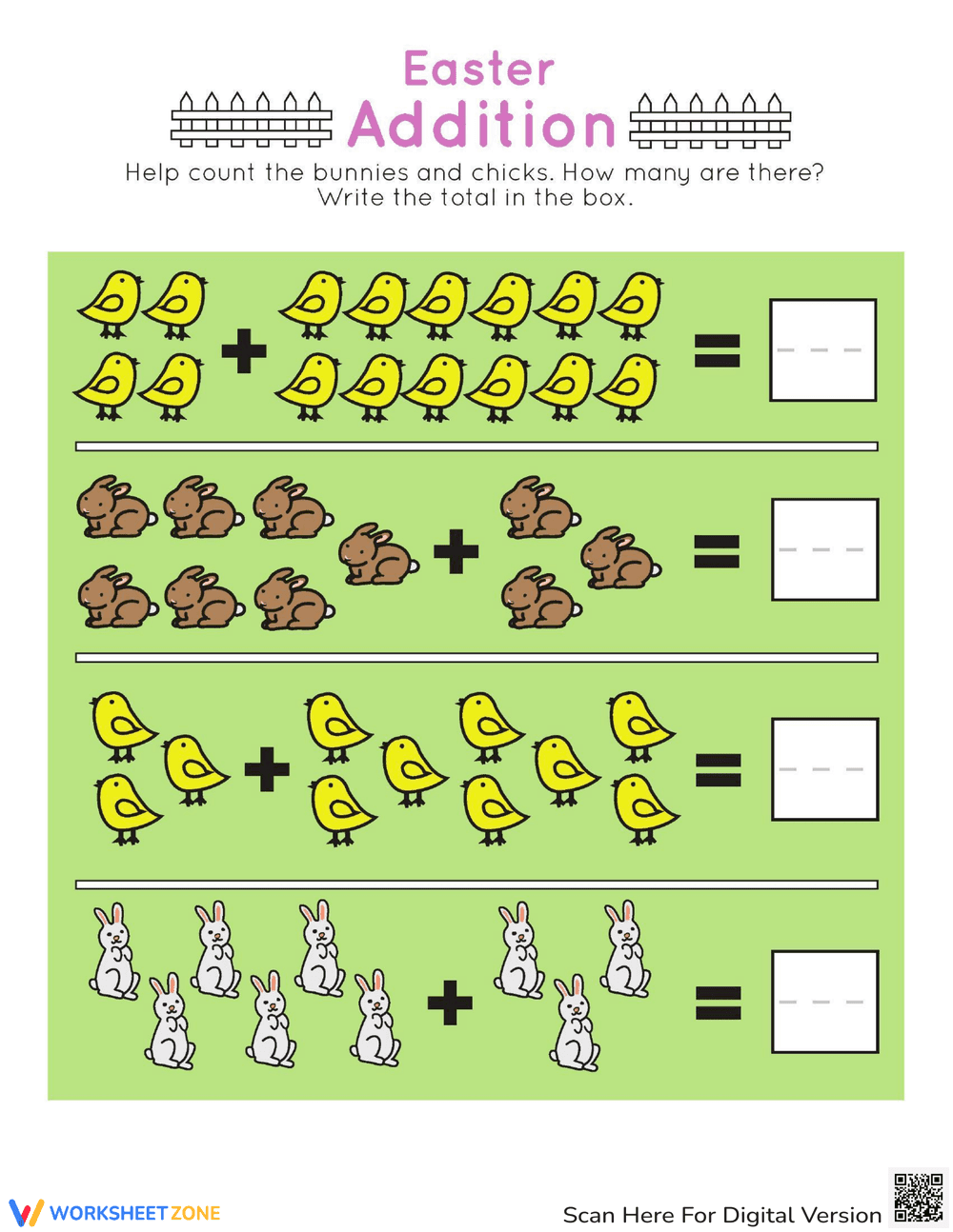Easter Addition Practice Worksheet - Page 2