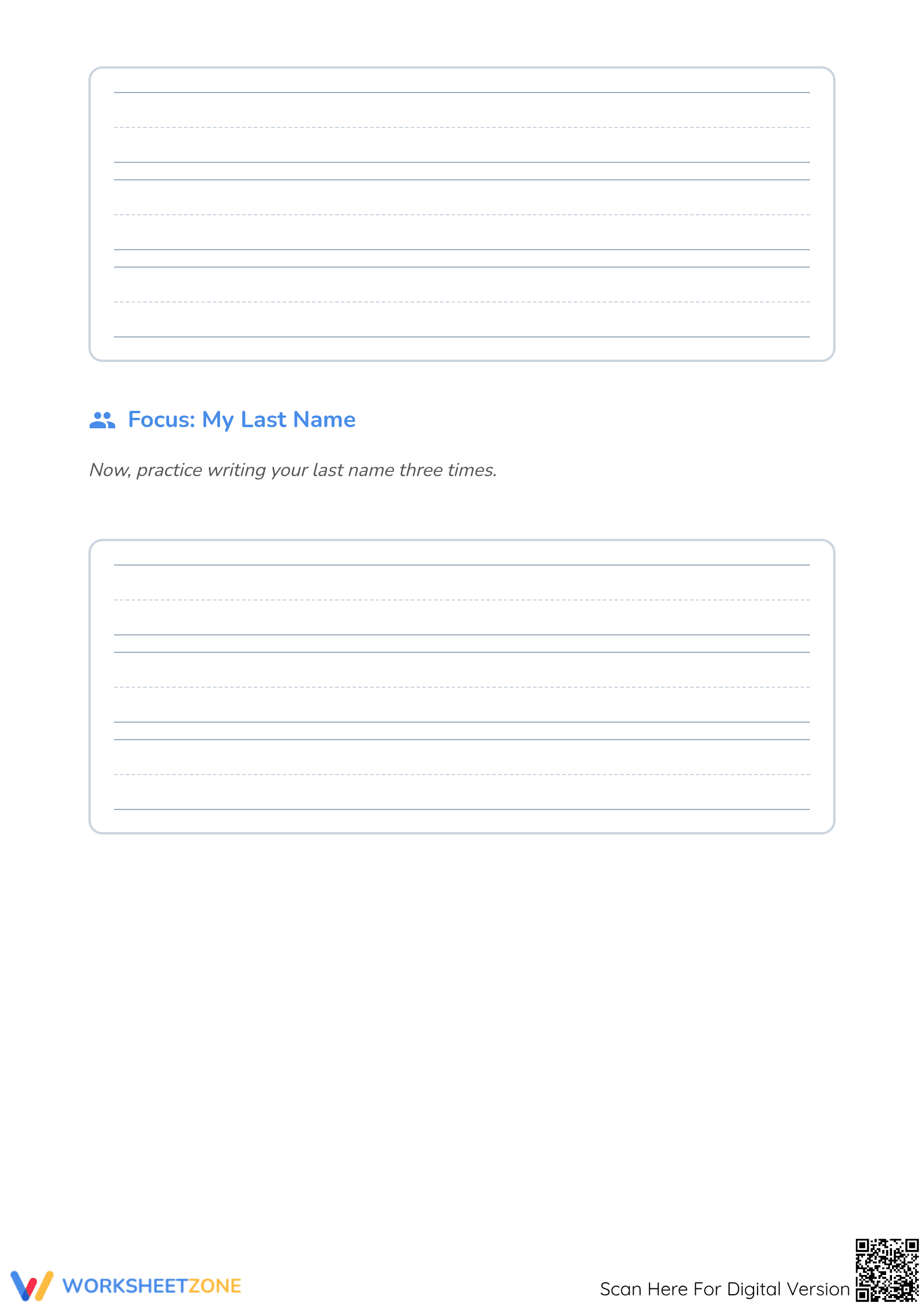 Printable First and Last Name Worksheet | Grade 1 ELA - Page 2