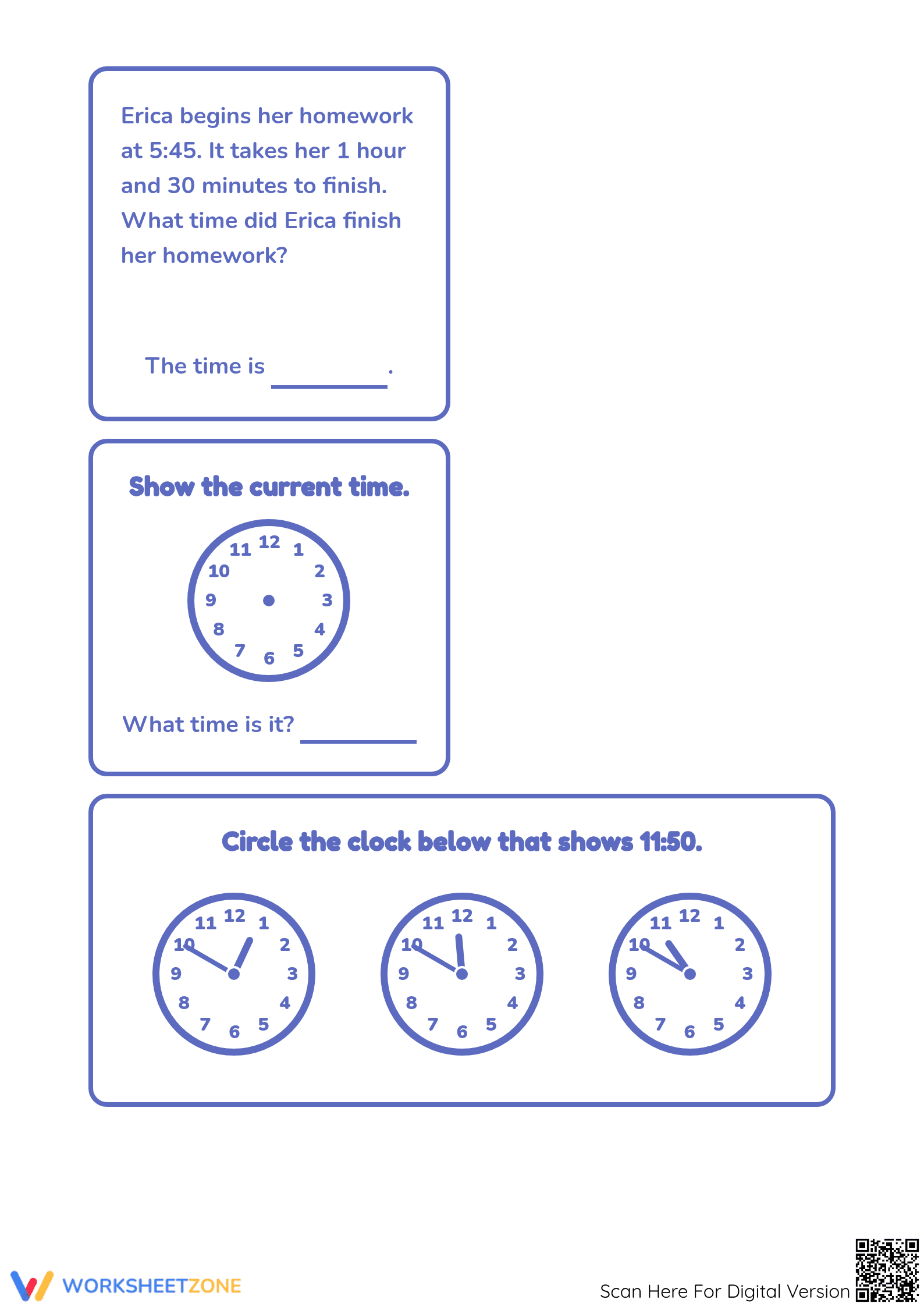 Essential Telling Time Worksheet | Grade 2 Math Practice - Page 2