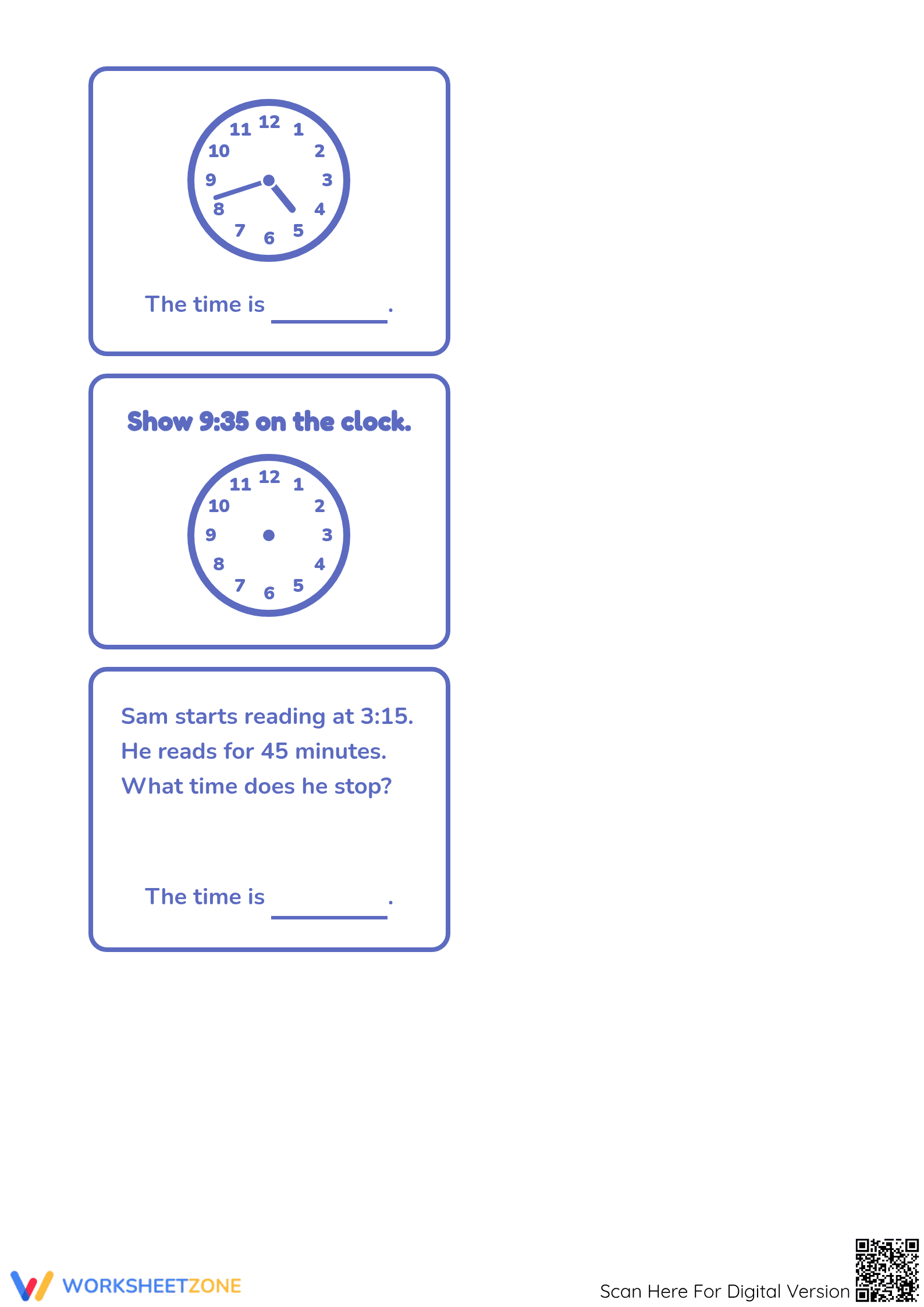 Essential Telling Time Worksheet | Grade 2 Math Practice - Page 3