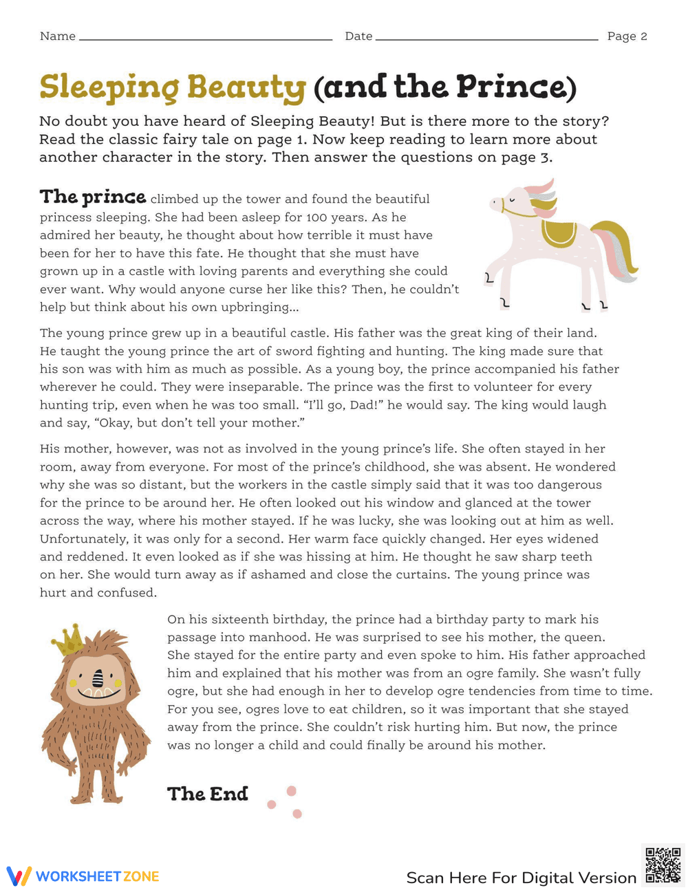 Sleeping Beauty's Prince Reading Comprehension - Page 2