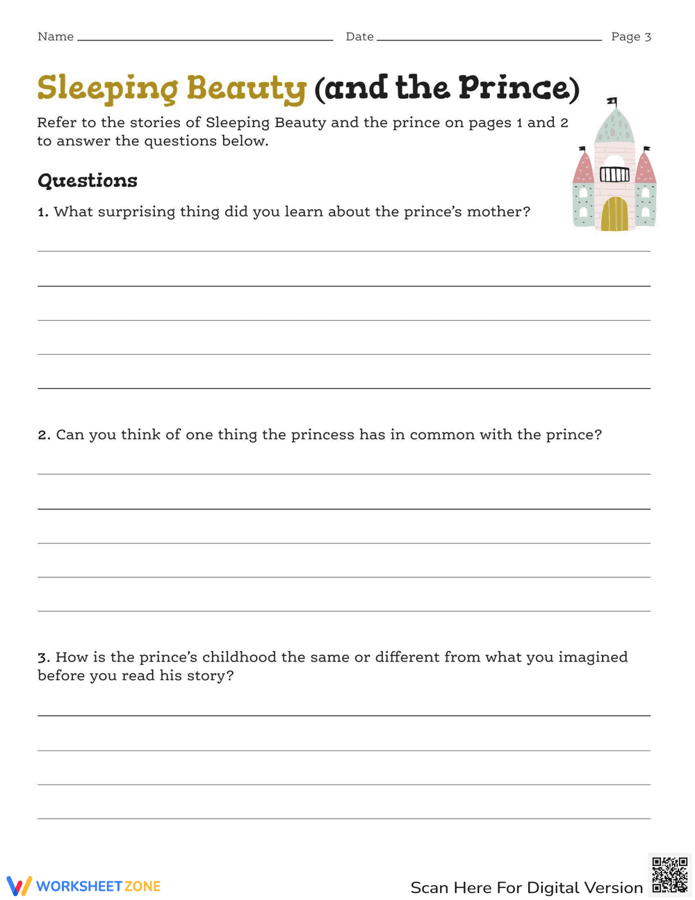 Sleeping Beauty's Prince Reading Comprehension - Page 3
