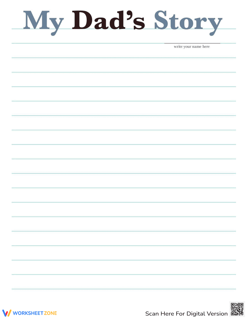 Father's Day Essay Writing Worksheet - Page 2