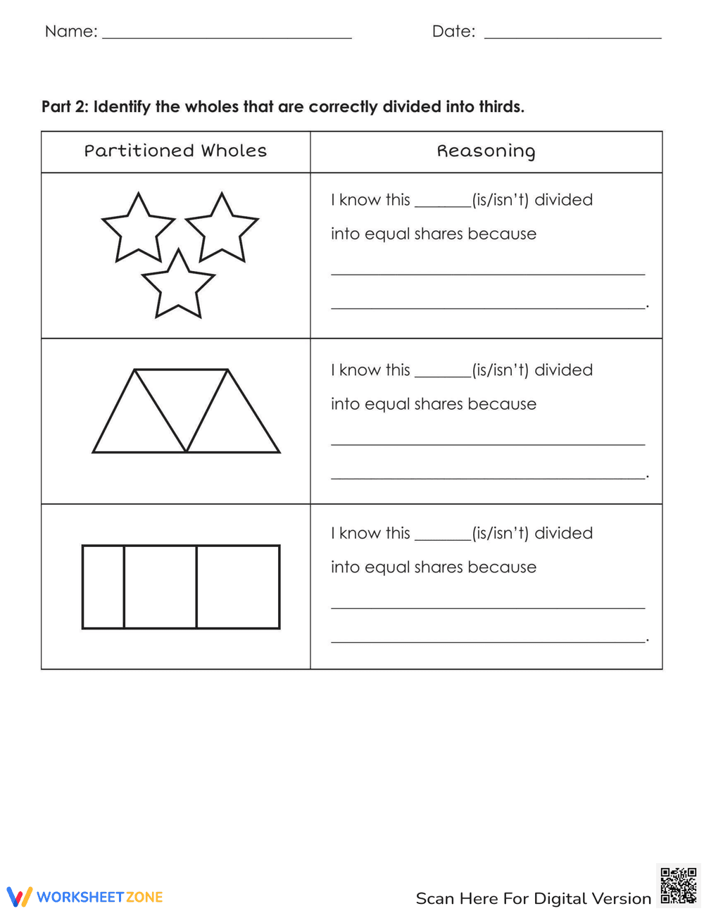 Identify Equal Shares Worksheet - Page 2